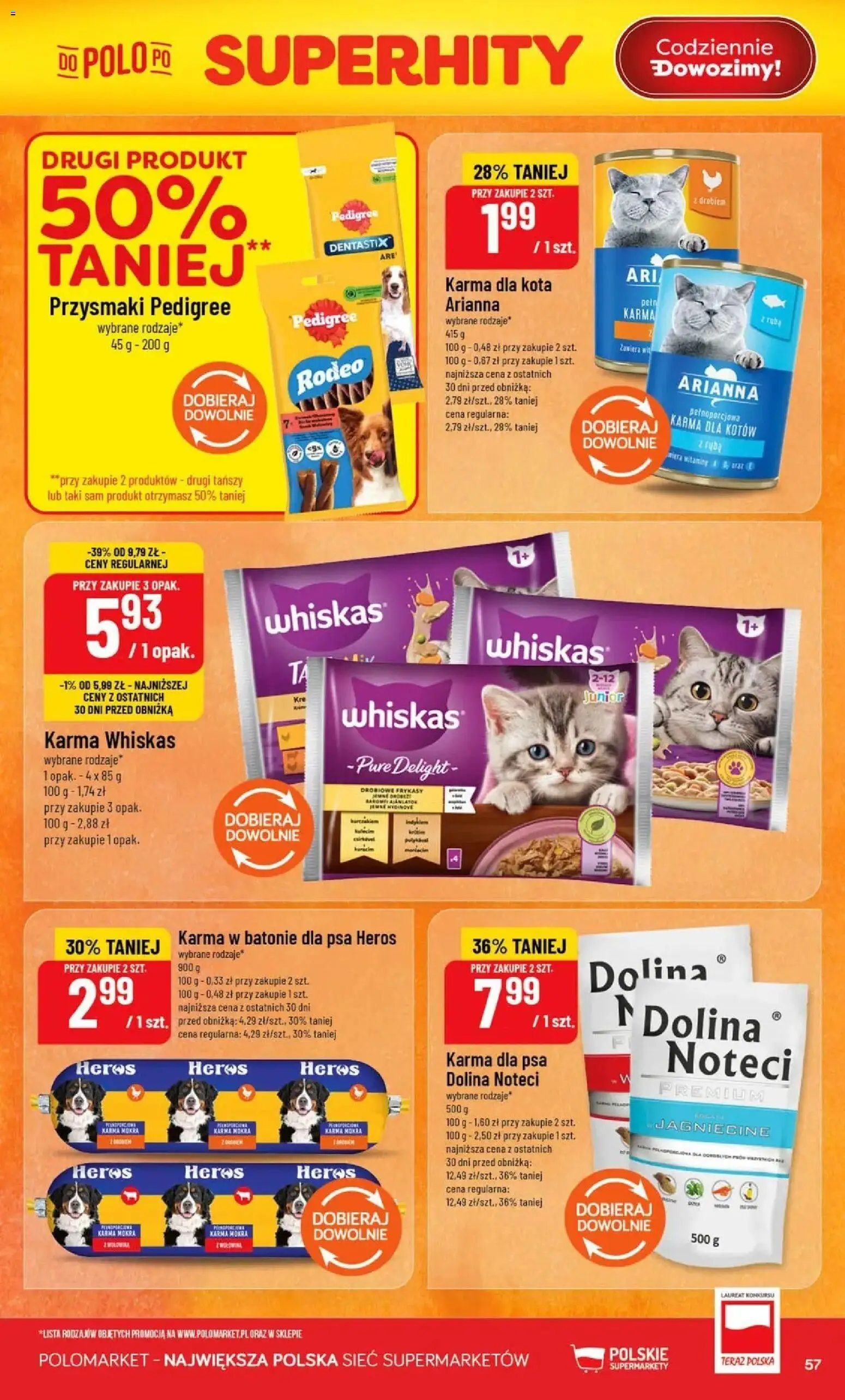 Nowa POLOmarket gazetka od jutra 19.08.2026 | Strona: 57 | Produkty: Whiskas, Karma Whiskas, Karma mokra, Karma