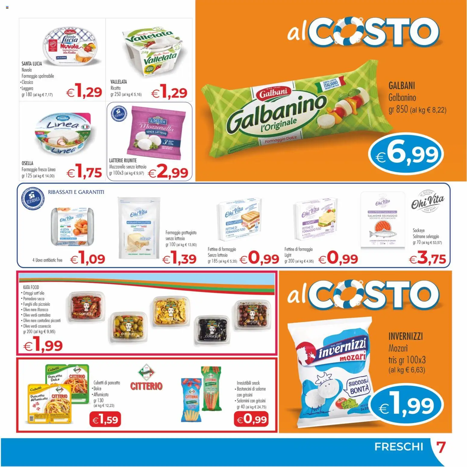 Volantino MerSi Supermercati del 29/07/2026 | Pagina: 7 | Prodotti: Uova, Salame, Olive, Funghi