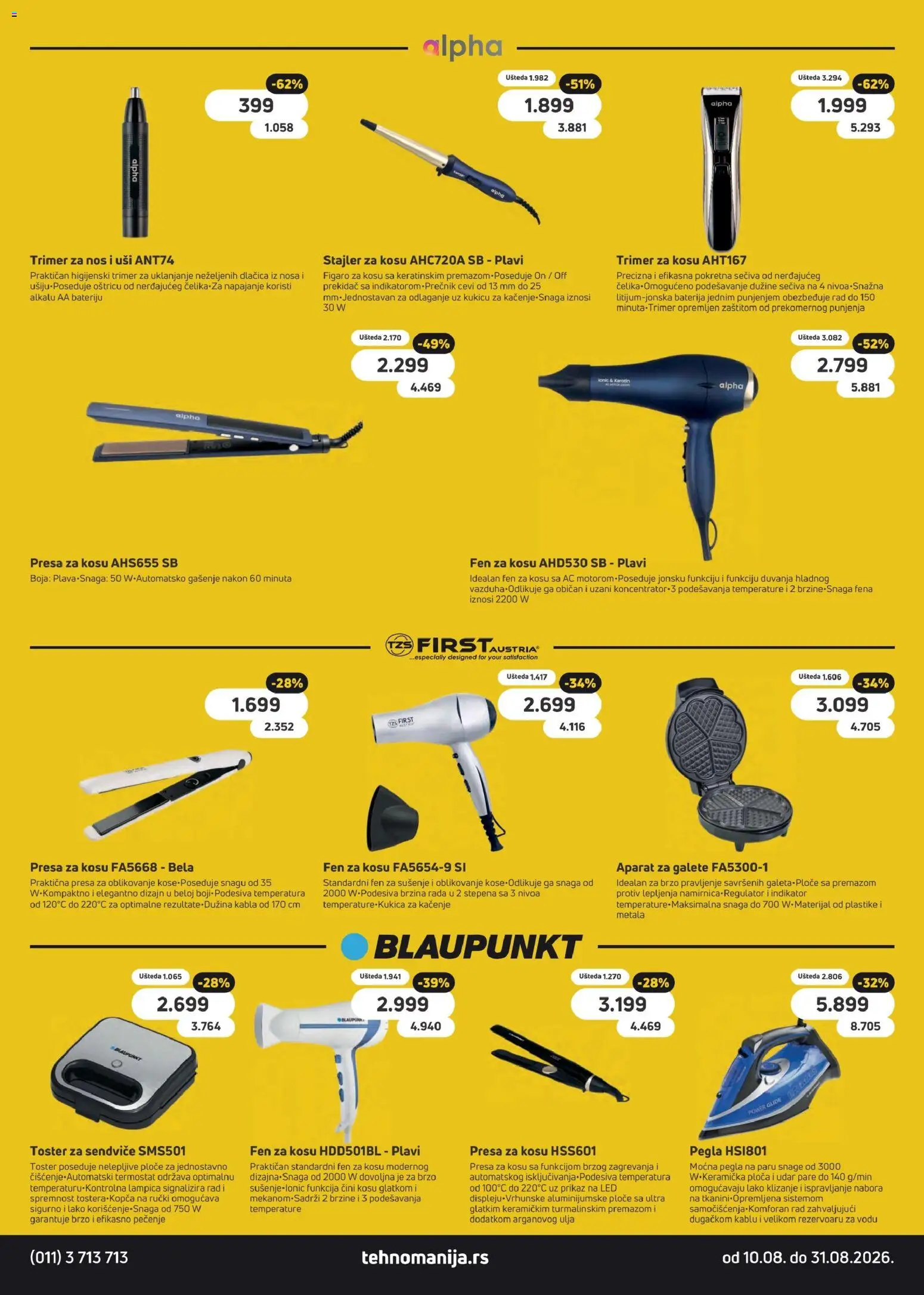 Tehnomanija katalog - važi od 10.08.2026 | Strana: 14 | Proizvode: Led, Figaro za kosu, Fen, Pegla na paru