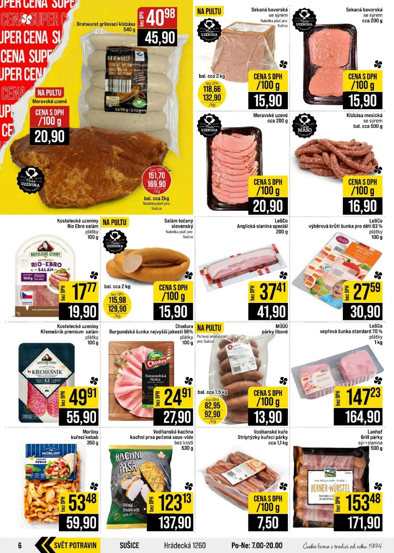 Jip leták - Cash & Carry od 12.08.2026 | Strana: 6 | Produkty: Šunka, Uzeniny, Moravské uzené, Kachna