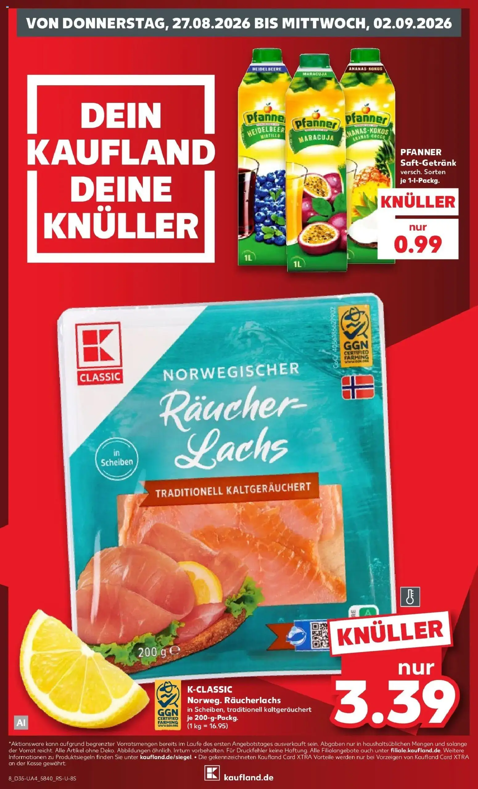 Prospekt Kaufland ab 27.08.2026 » Angebote Online zum Blättern | Seite: 8 | Produkte: Ananas, Lachs, Räucherlachs