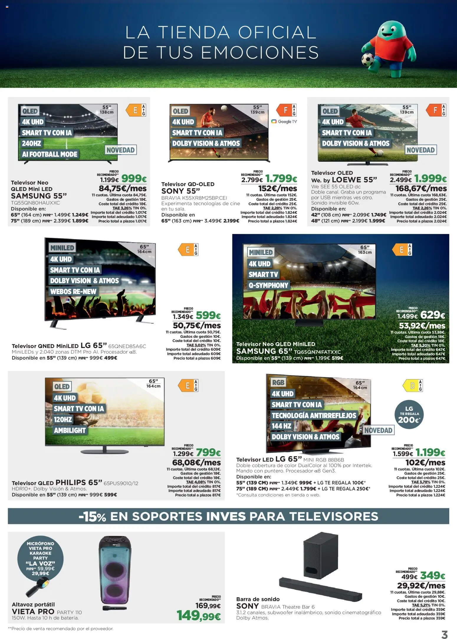 El Corte Inglés ofertas │ válido desde el 08.06.2026 | Página: 3 | Productos: Té, Micrófono, Altavoz, USB