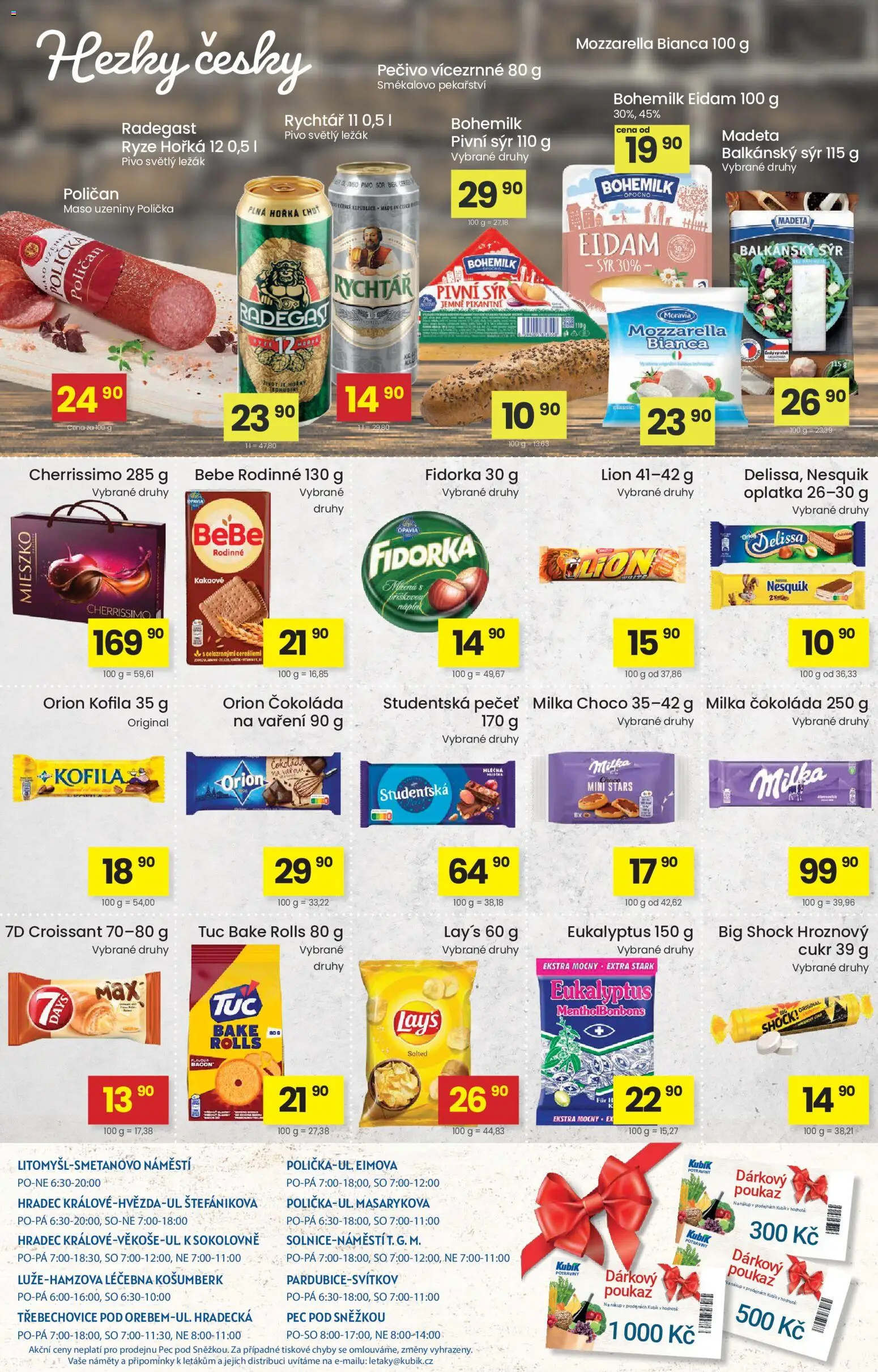 Kubík leták od 13.10.2026 | Strana: 4 | Produkty: Balkánský sýr, Uzeniny, Nesquik, Čokoláda studentská pečeť