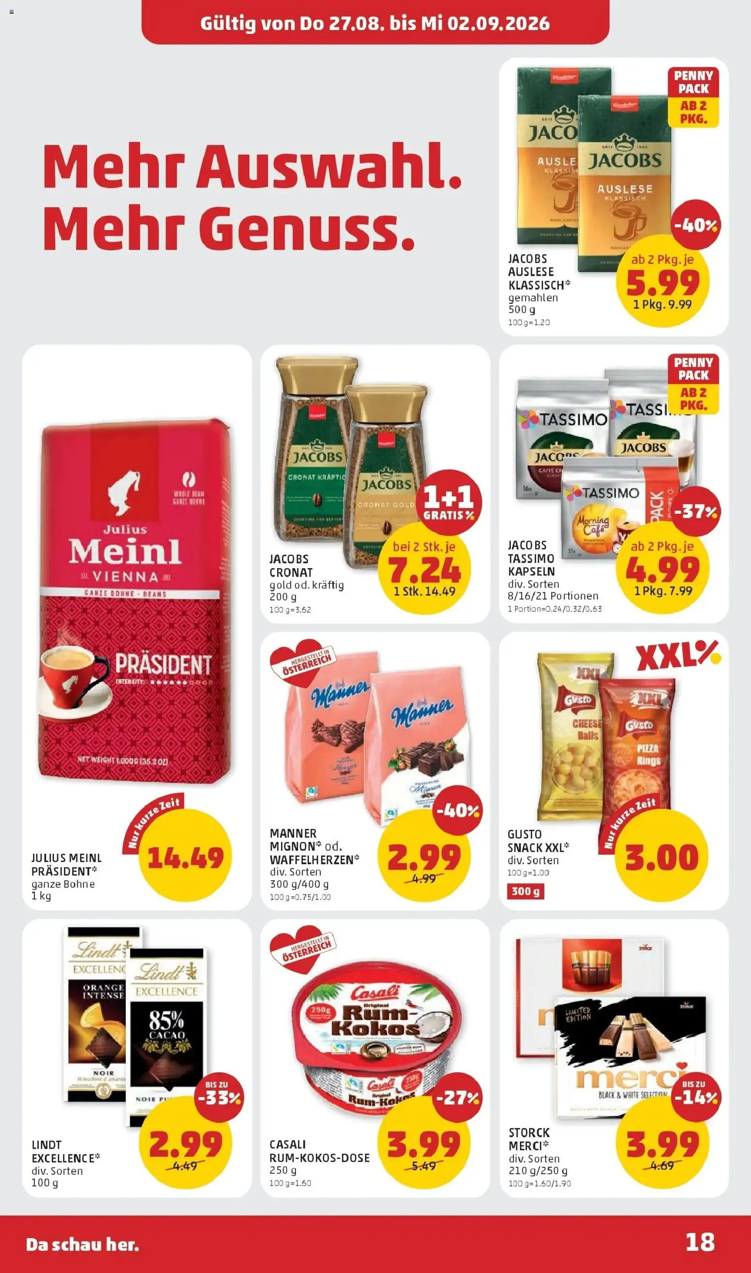 Penny Markt Die ganze Woche sparen ab (27.08.2026) - Angebote, Prospekt | Seite: 18