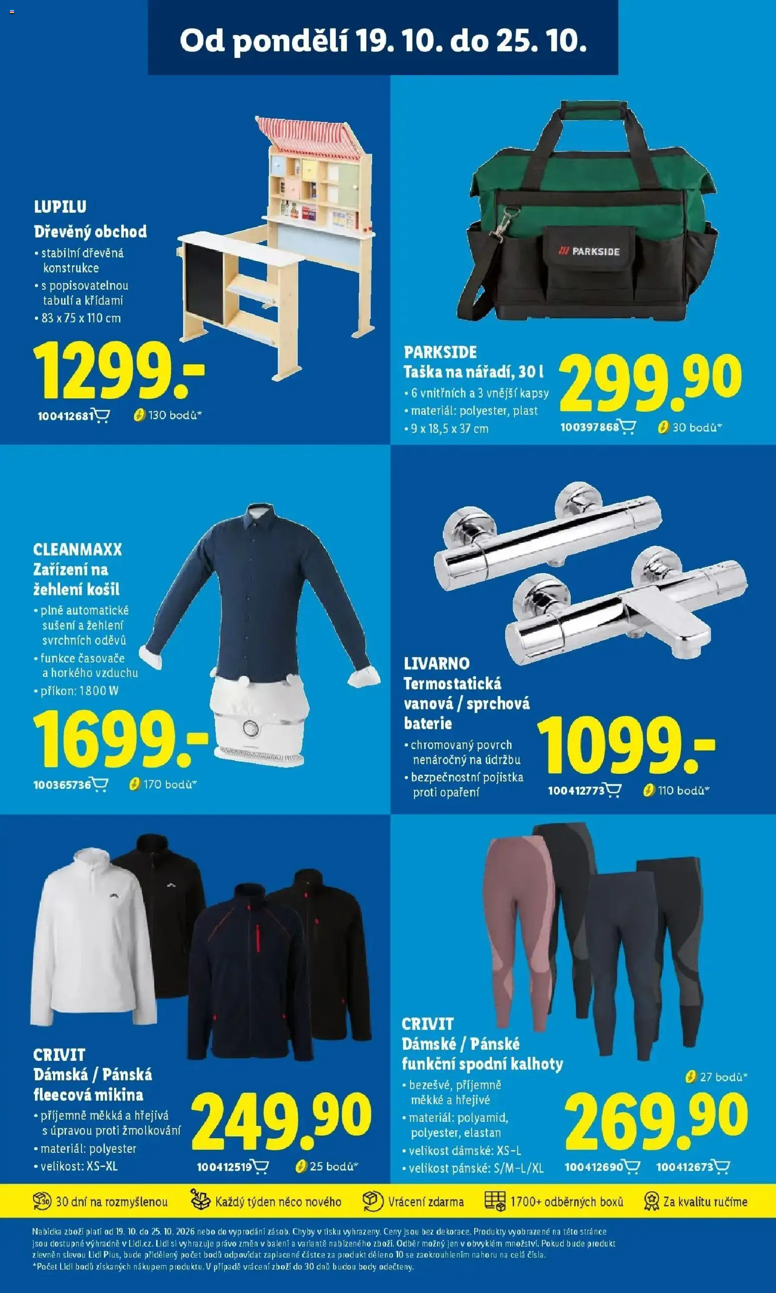 Lidl leták od 22.10.2026 - Nový akční leták | Strana: 9 | Produkty: Kalhoty, Parkside, Taška, Baterie