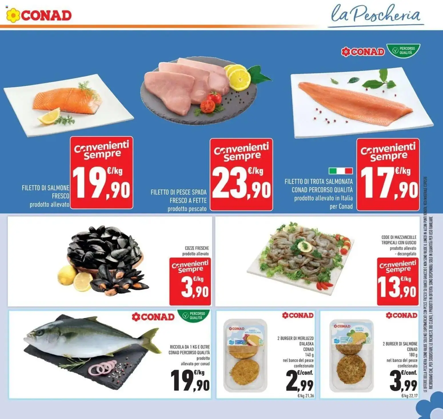 Volantino Conad del 21/10/2026 | Pagina: 37 | Prodotti: Salmone, Pesce, Cozze, Pesce spada