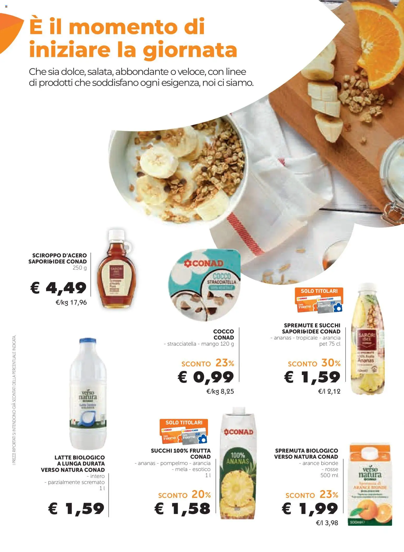 Volantino Conad del 09/09/2026 | Pagina: 2 | Prodotti: Pompelmo, Ananas, Cocco, Sciroppo d'acero