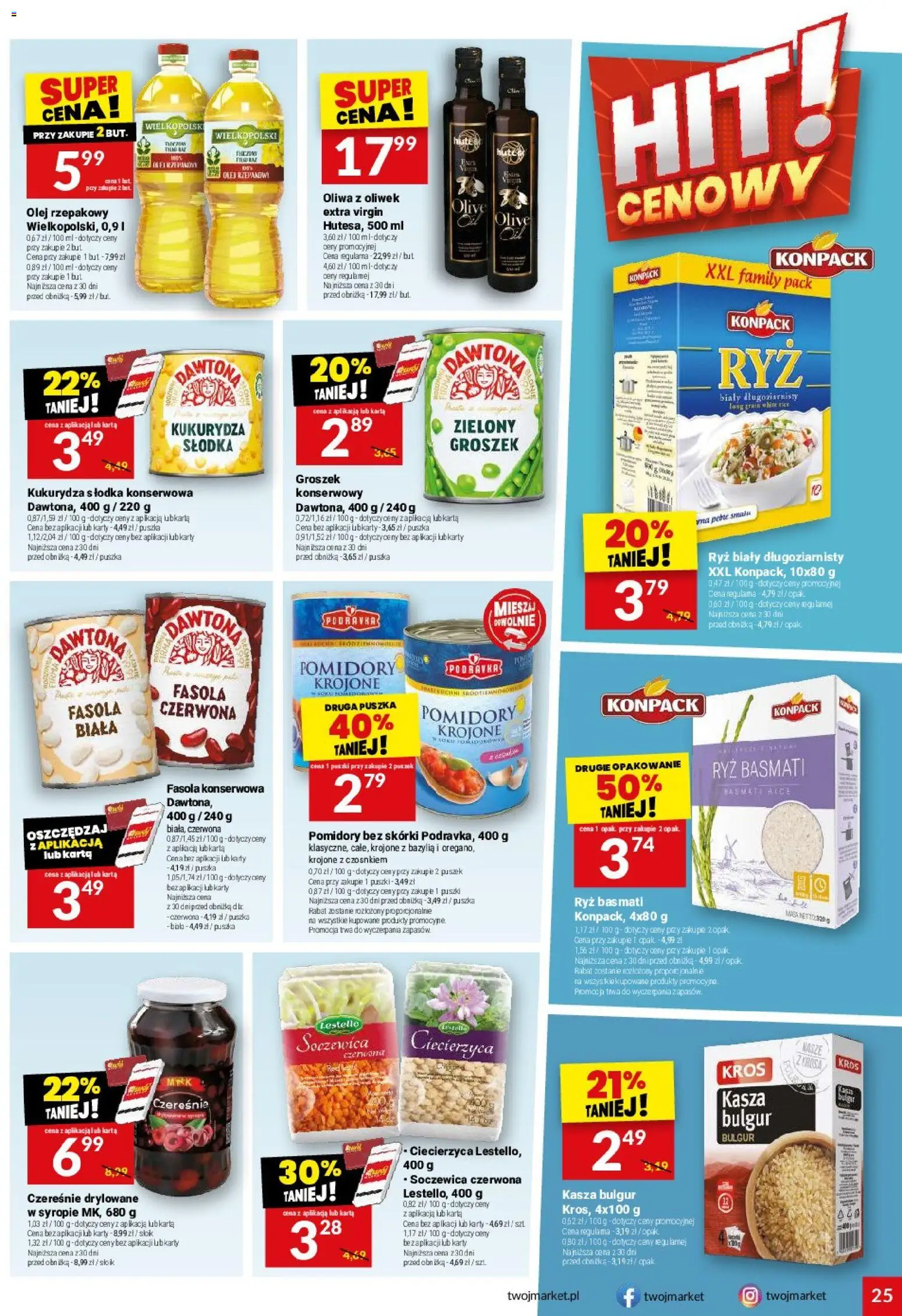 Twój Market gazetka od 05.08.2026 | Strona: 25 | Produkty: Oliwa z oliwek, Oliwa z oliwek extra virgin, Olej, Ryż basmati