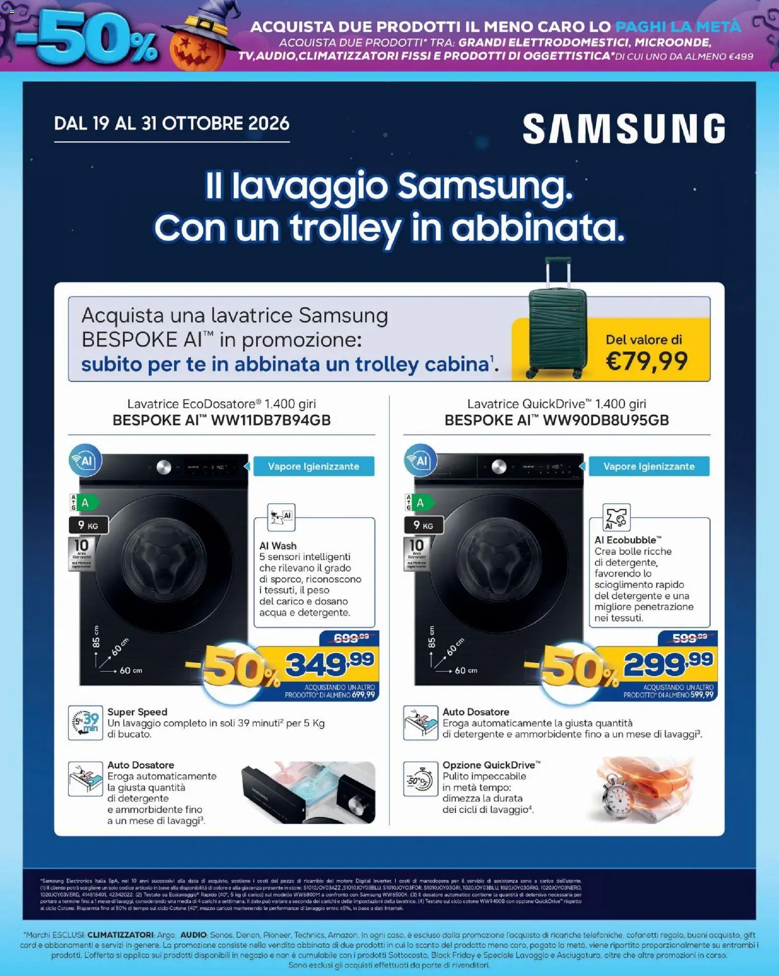 Volantino BRUNO del 19/10/2026 | Pagina: 40 | Prodotti: Tè, Lavatrice, Data, Samsung