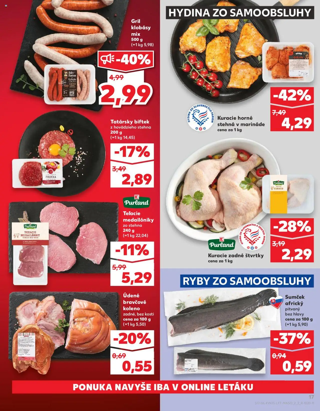 Nové Kaufland akcie – leták je platný od 19.06.2025 | Strana: 17 | Produkty: Gril, Ryby, Steak