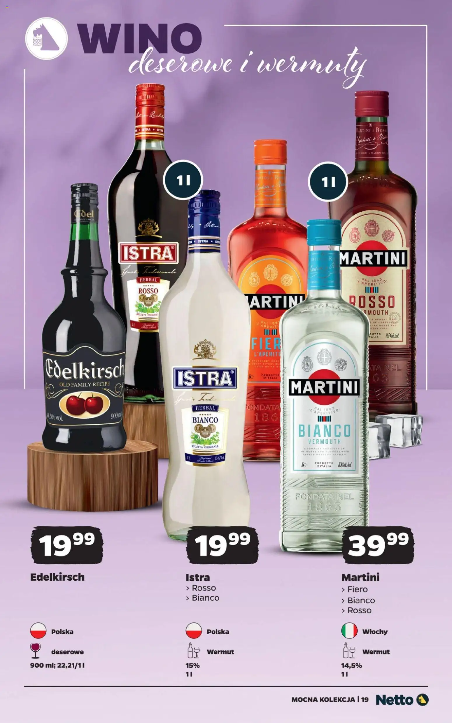 Netto gazetka - Mocna Kolekcja od 12.10.2026 | Strona: 19 | Produkty: Aperitif, Vermouth, Wino, Martini fiero