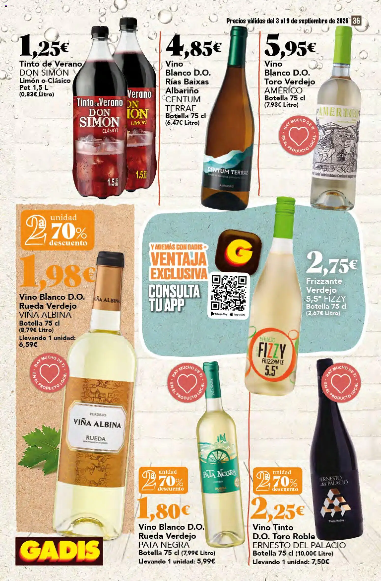 Gadis folleto │ válido desde el 03/09/2026 | Página: 36 | Productos: Vino tinto, Vino, Limón, Vino blanco