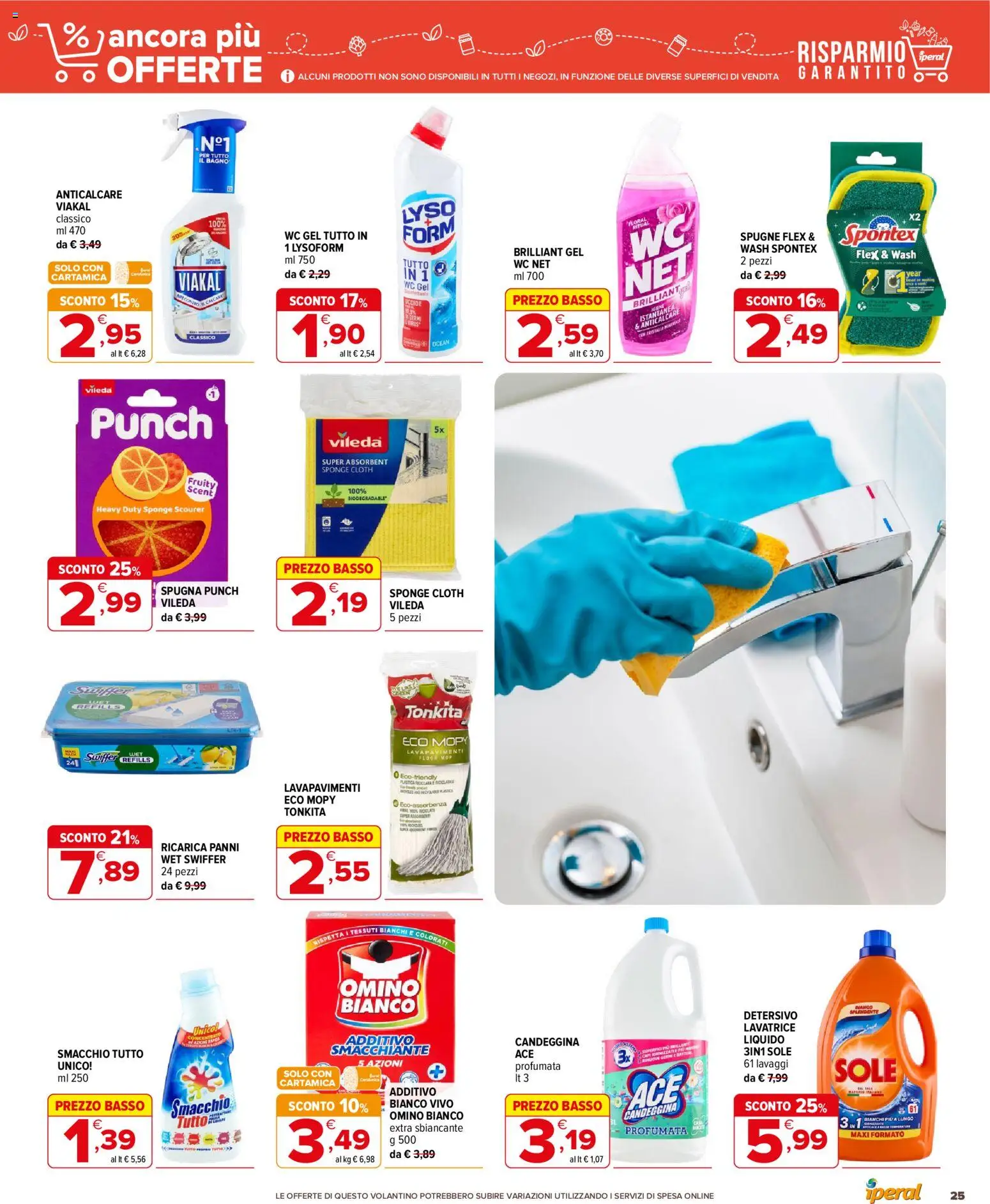 Volantino Iperal del 16/09/2026 | Pagina: 25 | Prodotti: Candeggina, Mango, Bagno, Spugne