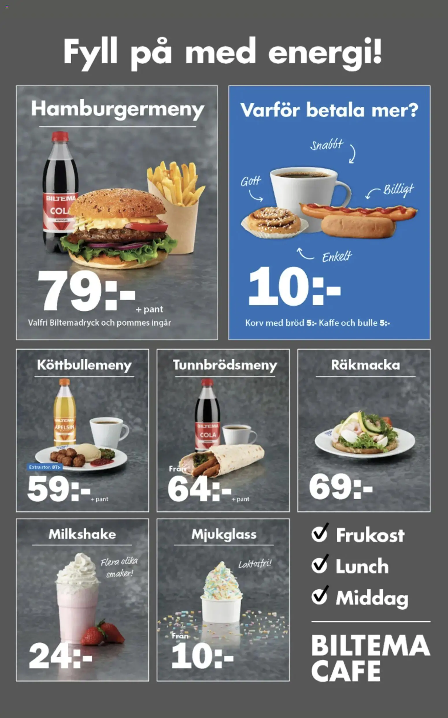 Biltema reklamblad aktuell från 21/08/2026 | Sida: 19 | Produkter: Bulle, Bröd, Kaffe, Apelsin