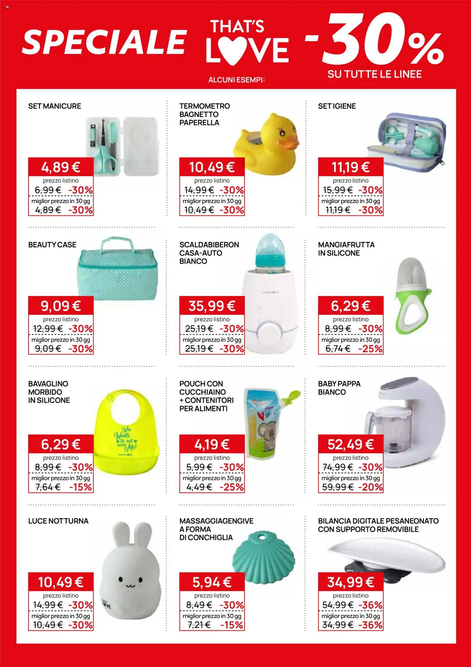 Volantino Prenatal del 12.03.2026 | Pagina: 26 | Prodotti: Bagnetto, Silicone, Bilancia, Termometro