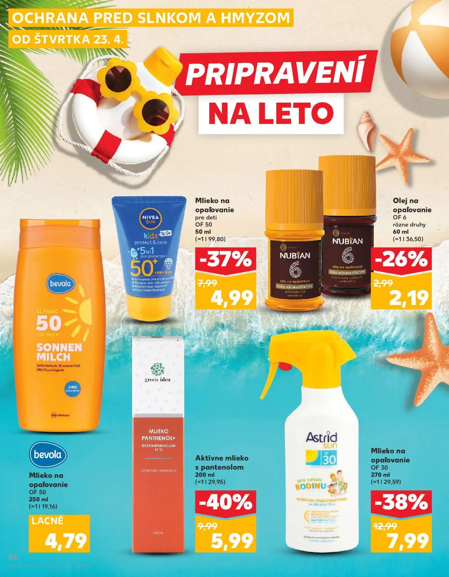 Nové Kaufland akcie – leták je platný od 23.04.2026 | Strana: 54 | Produkty: Mlieko, Olej, Nivea