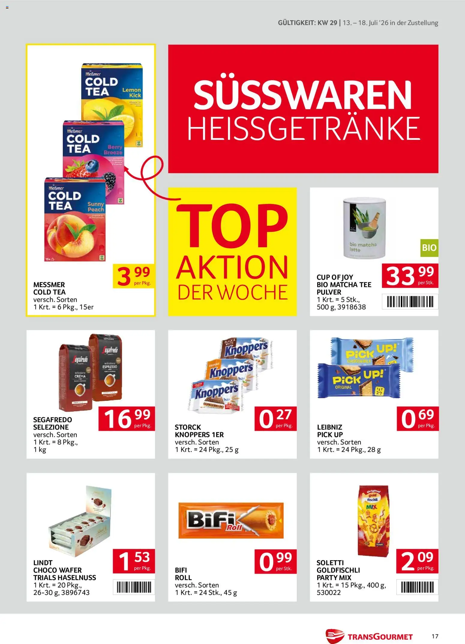 Transgourmet Zustellaktion gültig ab 13.07.2026 | Seite: 17 | Produkte: Tee