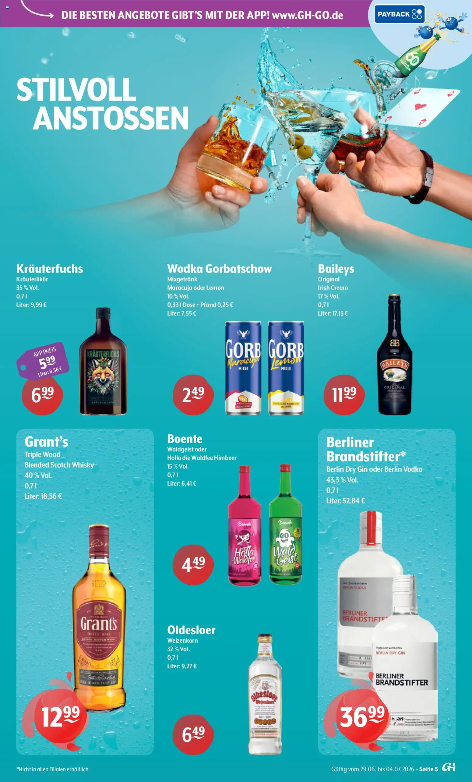 Getränke Hoffmann - Hamburg – gültig ab 29.06.2026 | Seite: 5 | Produkte: Berliner, Baileys, Wodka gorbatschow, Vodka