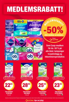 Forhåndsvisning av Coop Extra kundeavis gyldig fra 15.06.2026 | Side: 36 | Produkter: Truseinnlegg, Pantalon en cuir