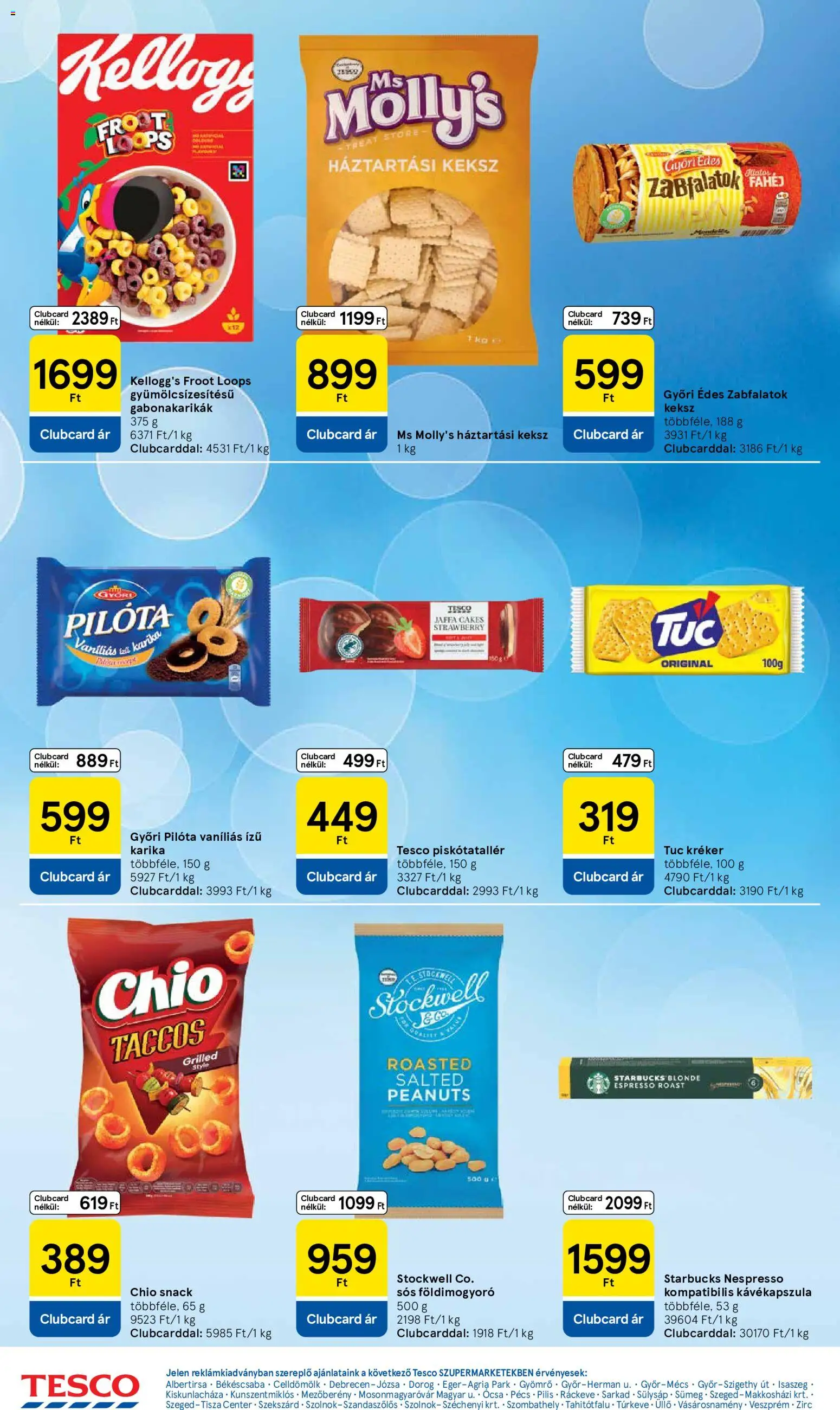 Tesco akciós ujság - amely érvényes a következő dátumtól: 2026.09.03. | Oldal: 6 | Termékek: Chio, Háztartási keksz, Piskótatallér, Földimogyoró