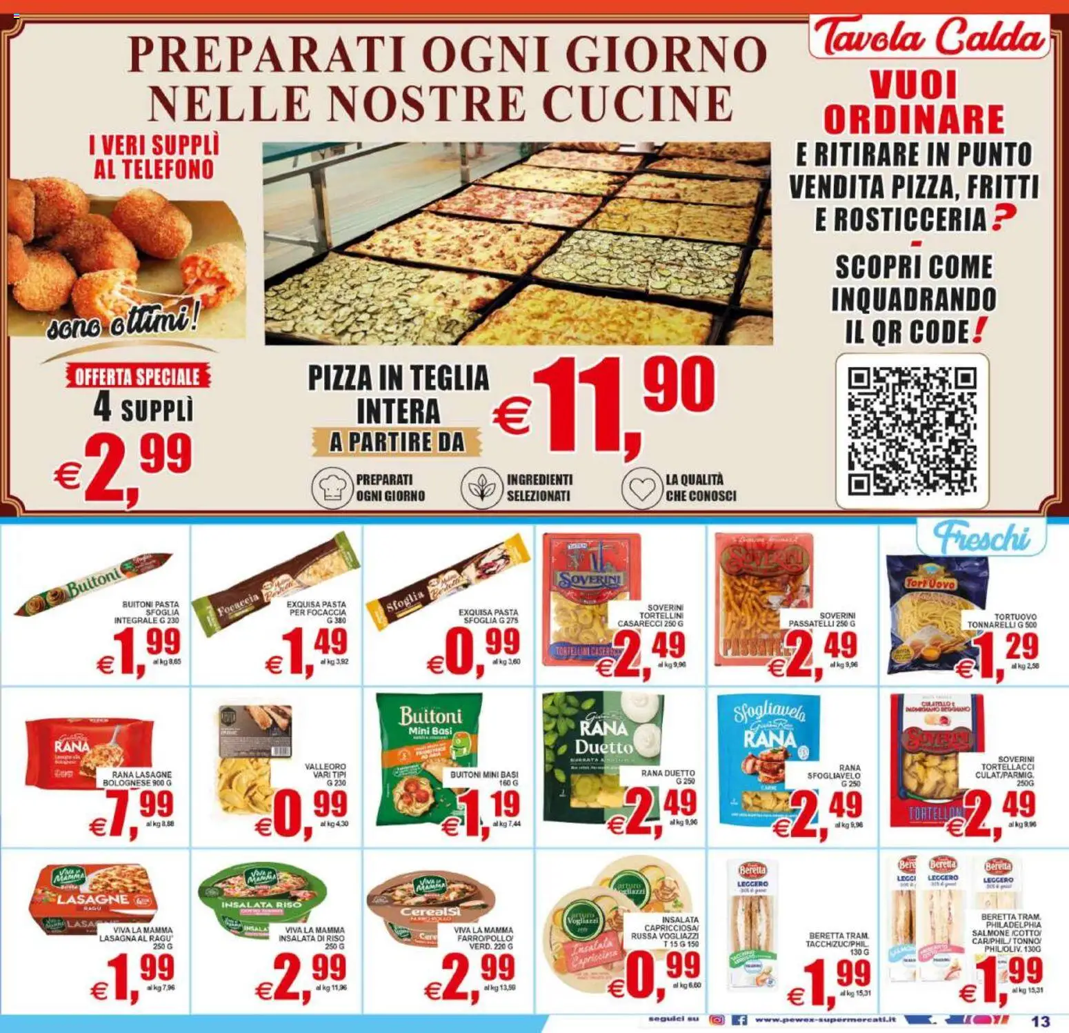 Volantino Pewex del 19/06/2026 | Pagina: 13 | Prodotti: Teglia, Salmone, Insalata, Pasta
