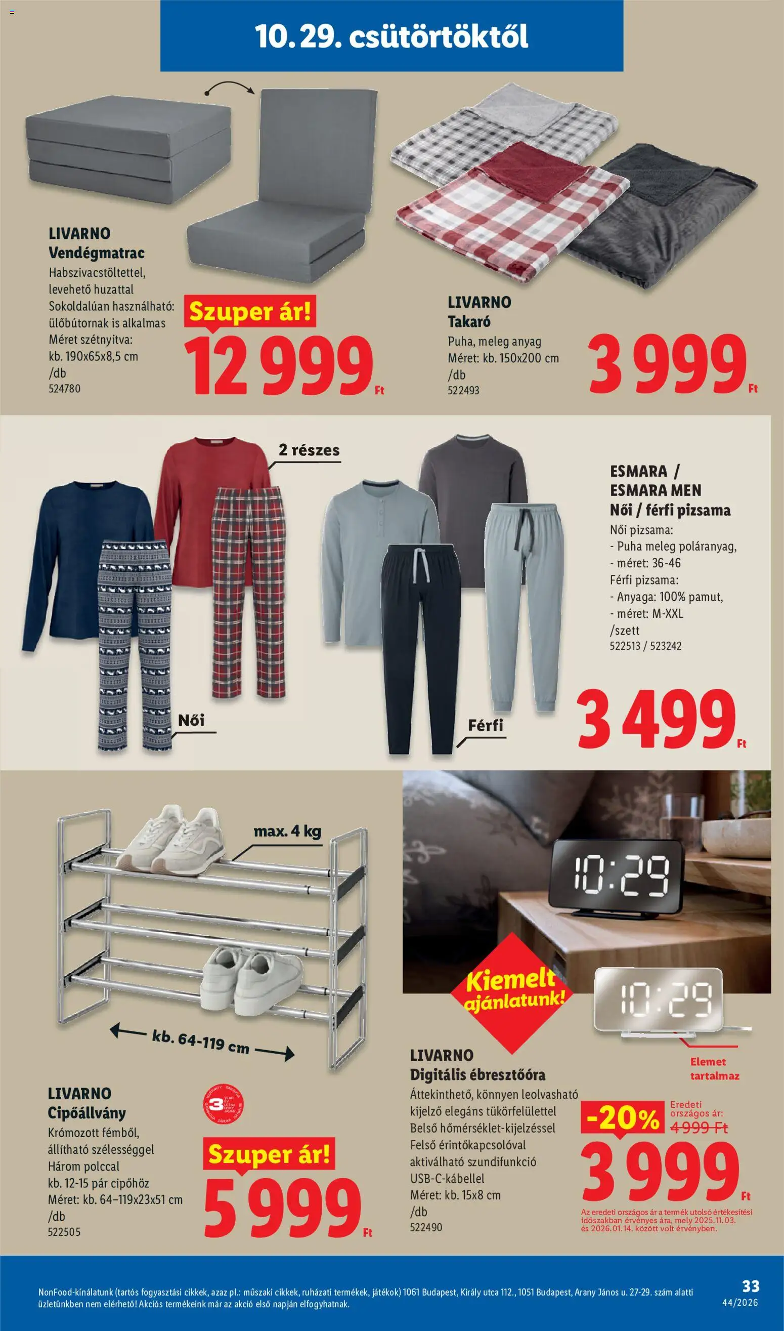 Lidl akciós ujság - amely érvényes a következő dátumtól: 2026.10.29. | Oldal: 33