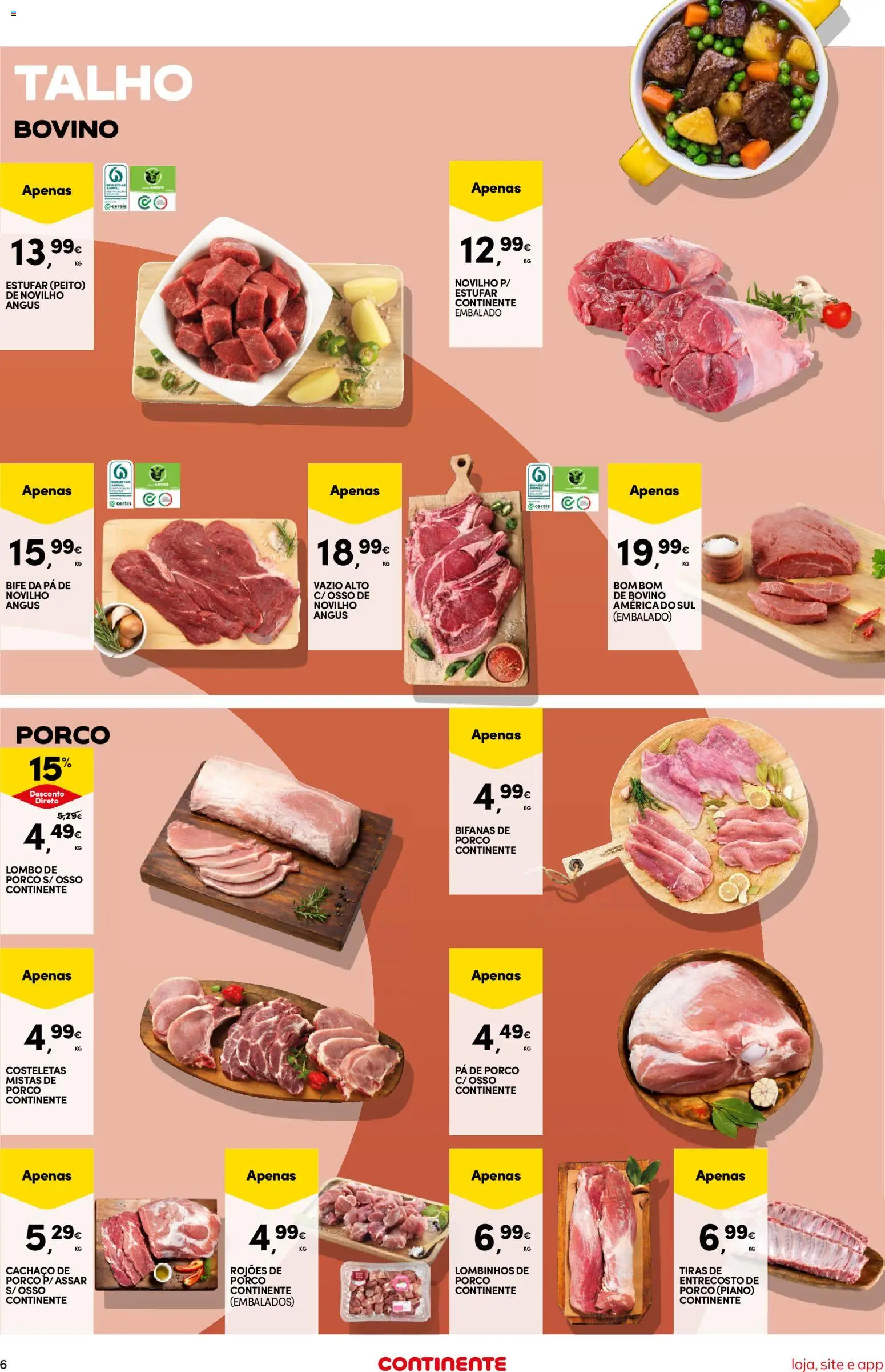 Continente Semanal Continente Bom Dia │ válido de 14/07/2026 | Página: 6 | Produtos: Lombo, Pá