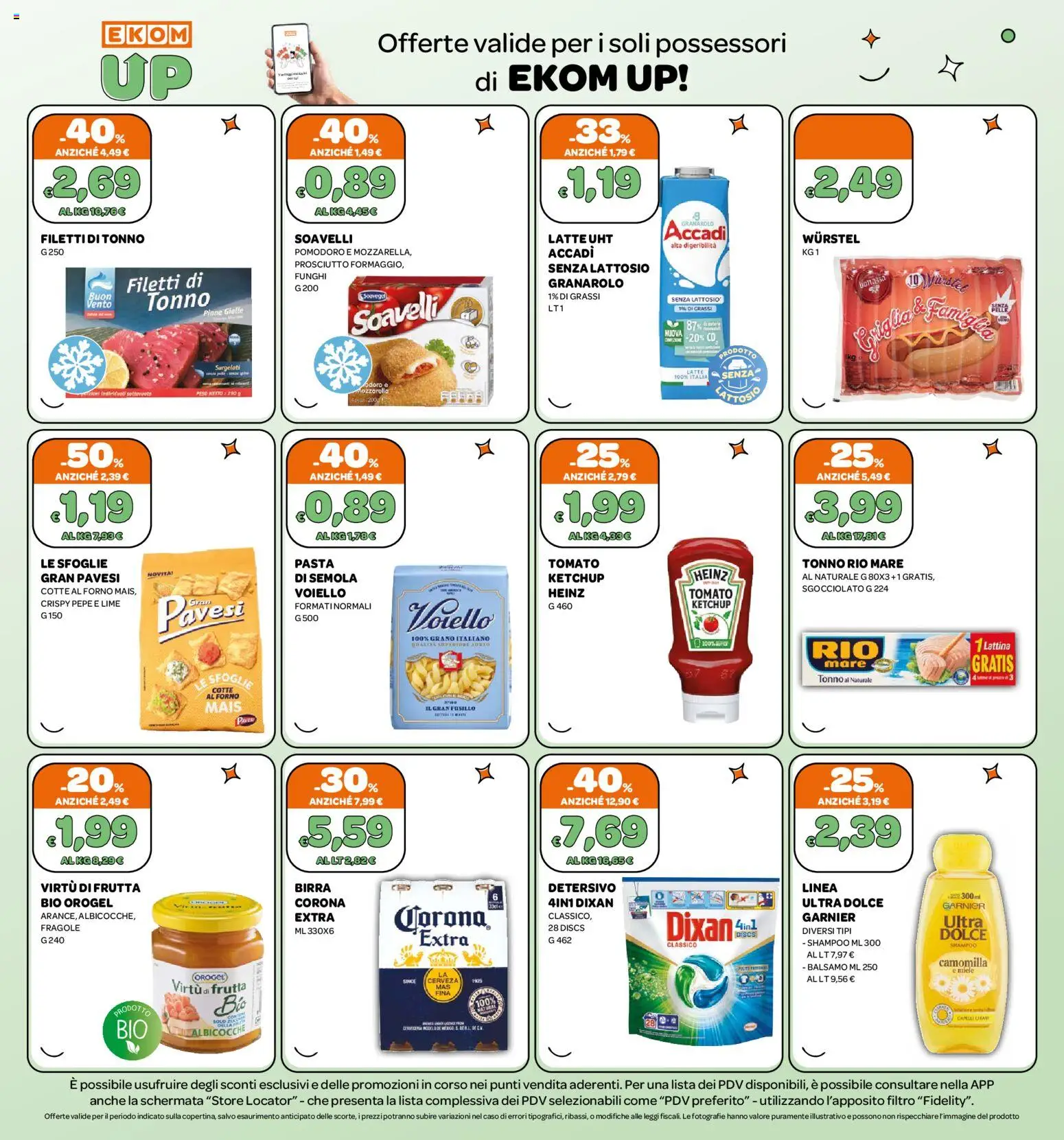Volantino Ekom del 30/06/2026 | Pagina: 4 | Prodotti: Ketchup, Lime, Tonno, Albicocche
