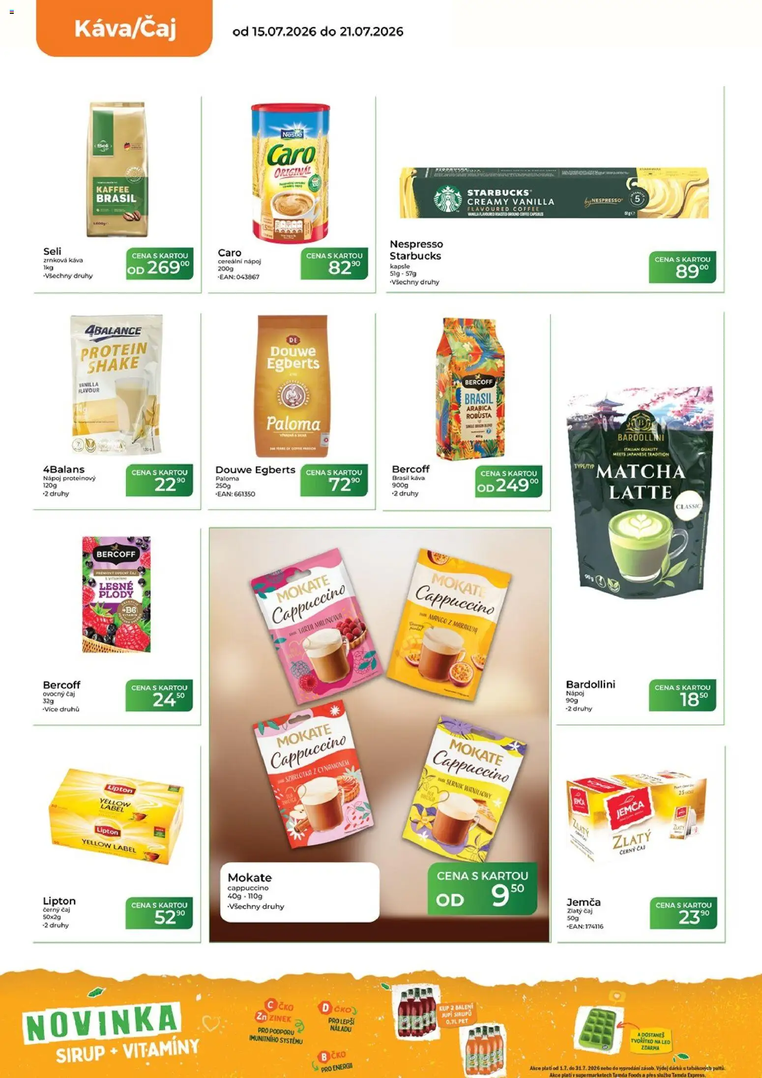 Tamda Foods leták od 15.07.2026 | Strana: 22 | Produkty: Matcha, Černý čaj, Zrnková káva, Cappuccino