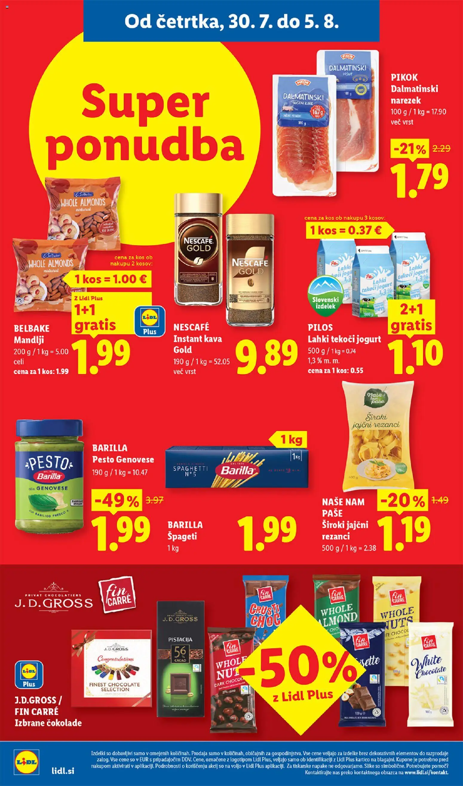 Novi Lidl katalog ponudbe – veljaven od 30.07.2026 | Stran: 8 | Izdelki: Barilla, Instant kava, Kos, Pesto