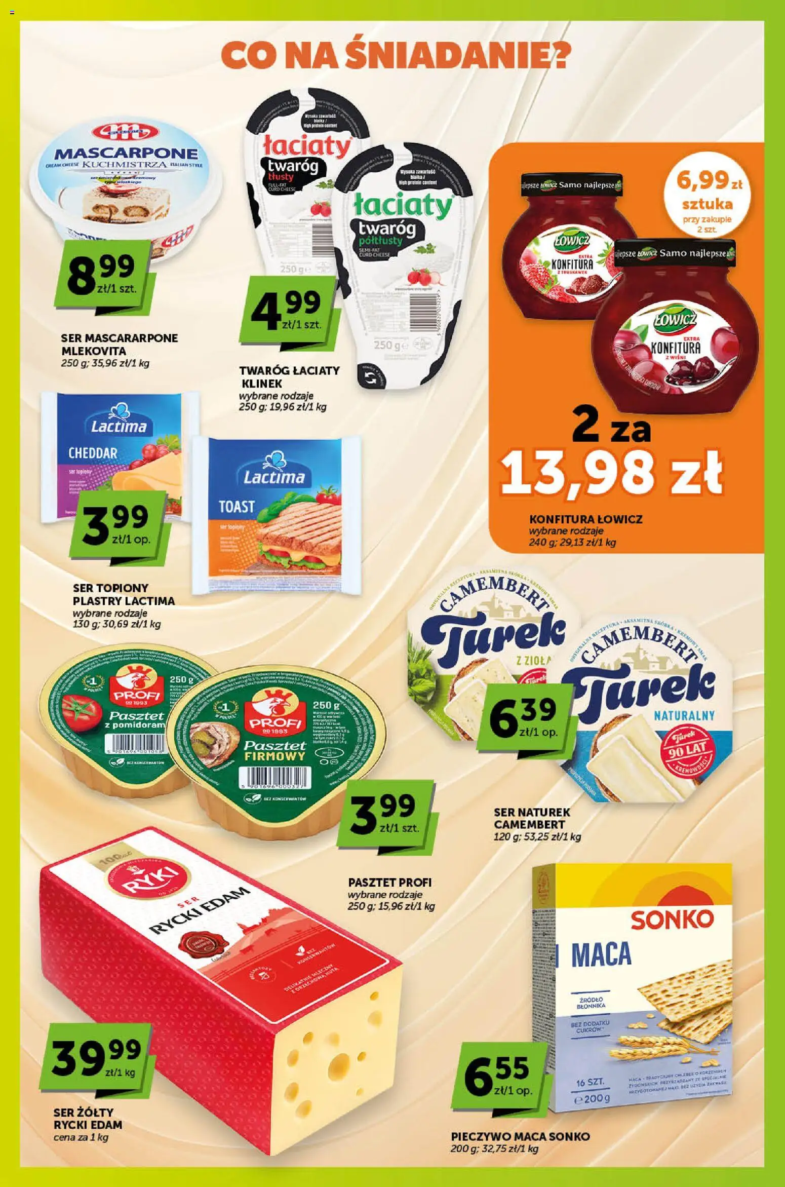 Euro Sklep gazetka - Sprawdź, co więcej od 14.05.2026 | Strona: 2 | Produkty: Pieczywo, Ser topiony, Ser, Cheddar