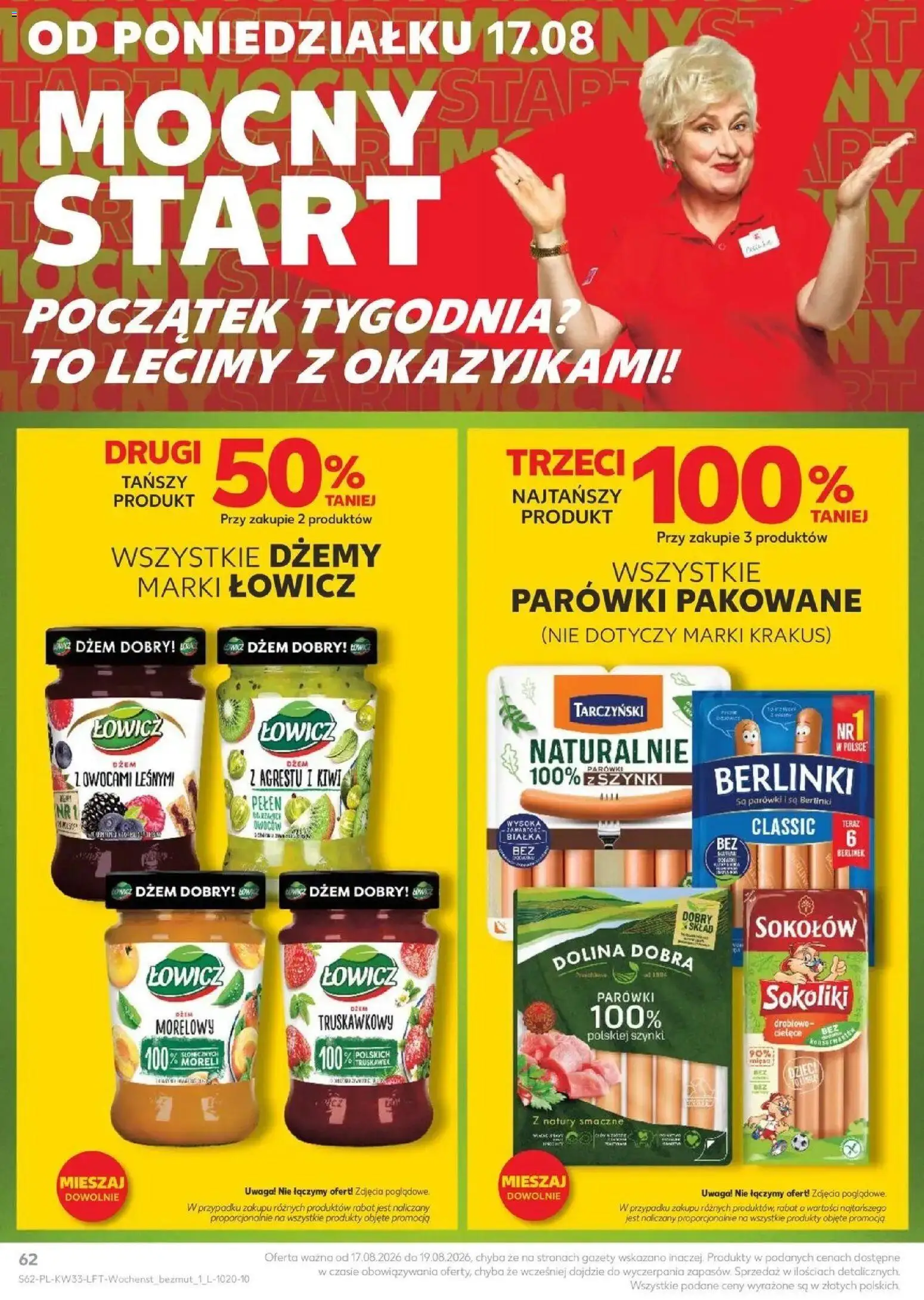 Kaufland - Kaufland Gazetka Tygodnia ważne do 19.08 od 12.08.2026 - od jutra PDF | Strona: 62 | Produkty: Gazety, Parówki tarczyński, Dżem, Berlinki