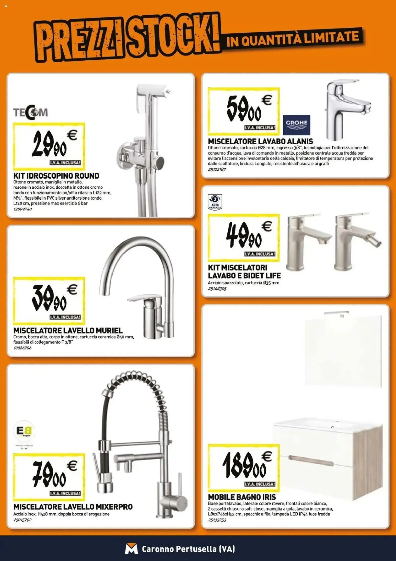 Volantino TECNOMAT del 29/10/2026 | Pagina: 5 | Prodotti: Mobile, Bagno, Specchio, Lampada