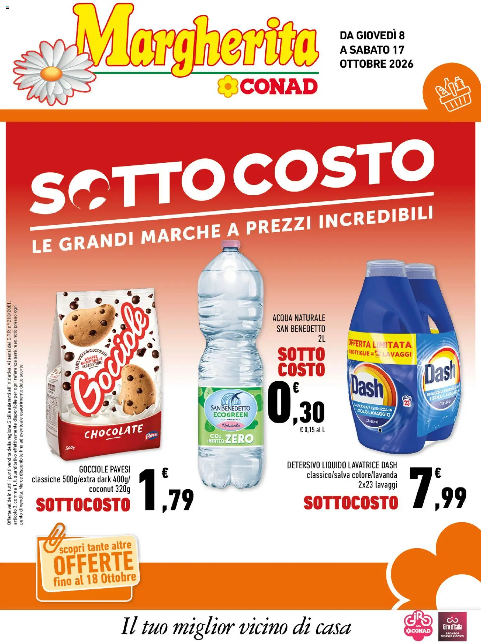 Volantino Conad del 08/10/2026 | Pagina: 1 | Prodotti: Acqua, Lavatrice, Acqua naturale