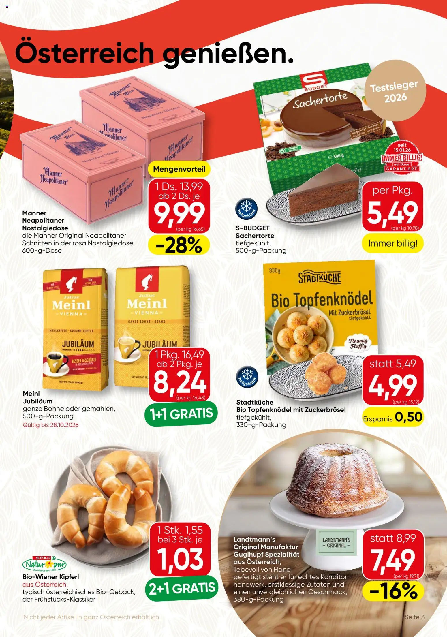 SPAR Gourmet Flugblatt gültig ab 22.10.2026 | Seite: 3 | Produkte: Zutaten, Bohne