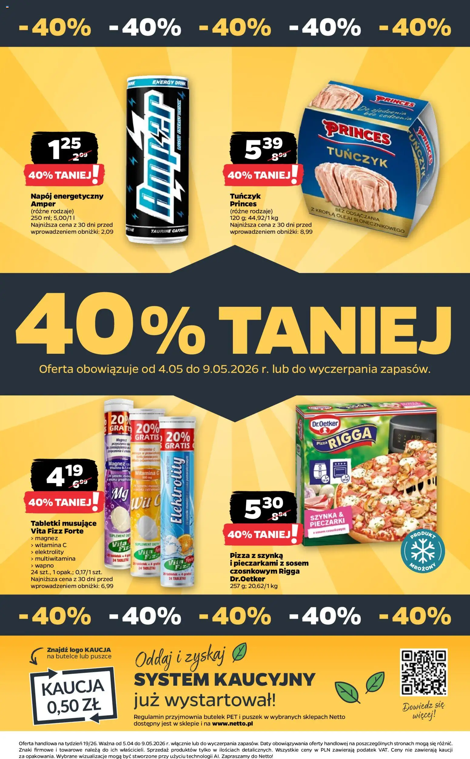 Netto gazetka od poniedziałku spożywcza od 04.05.2026 | Strona: 30 | Produkty: Pieczarki, Szynka, Tuńczyk, Pizza