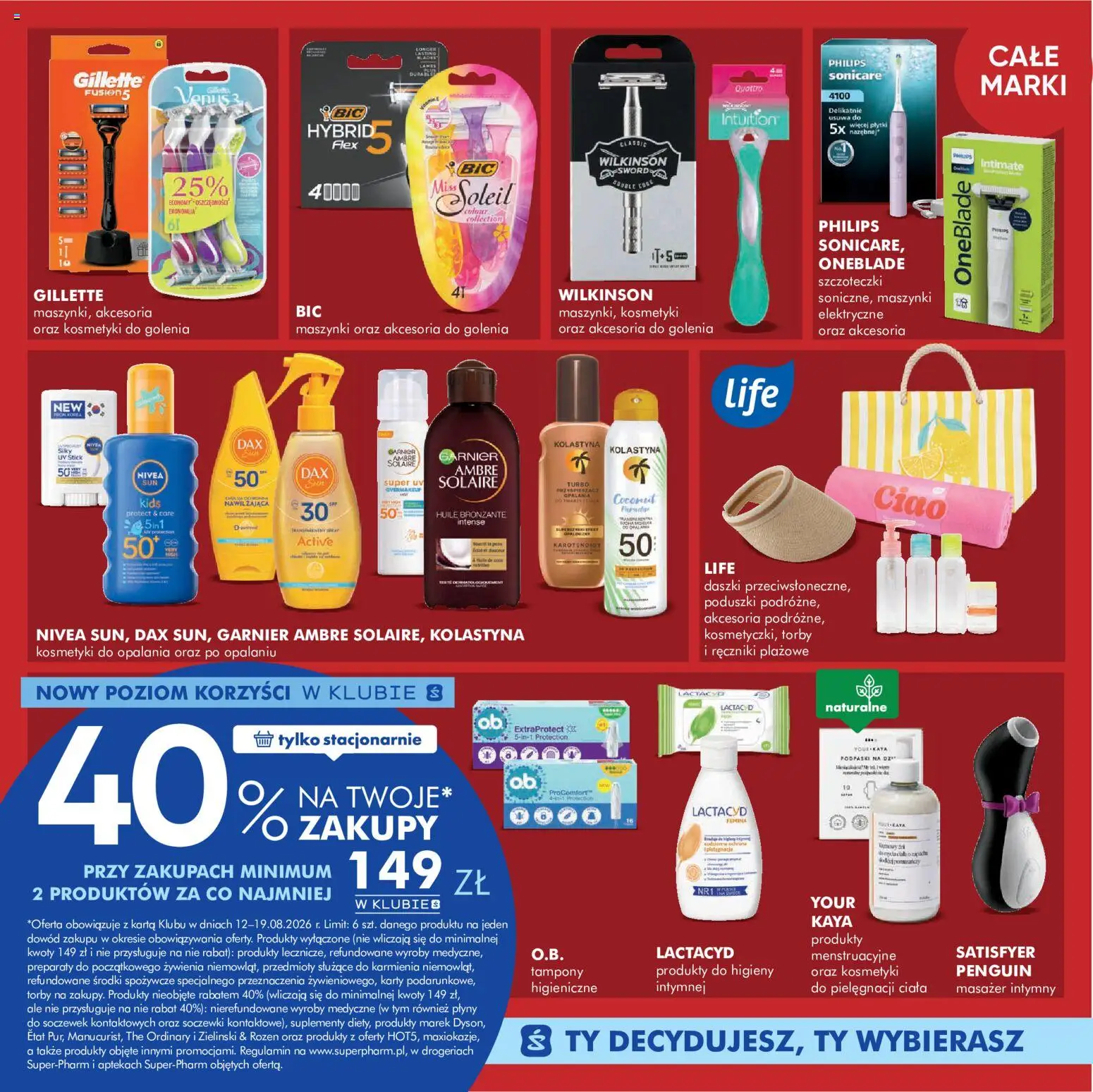 Super-pharm gazetka od 12.08.2026 | Strona: 9 | Produkty: Gillette, Tampony, Garnier, Masażer
