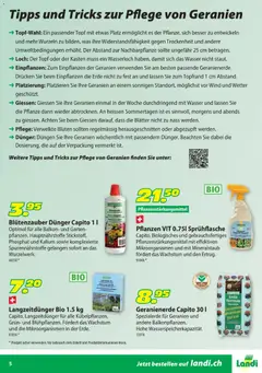 Landi aktionen Geranien ab 10.04.2026 gültig | Seite: 5 | Produkte: Drücken sie, Wasser