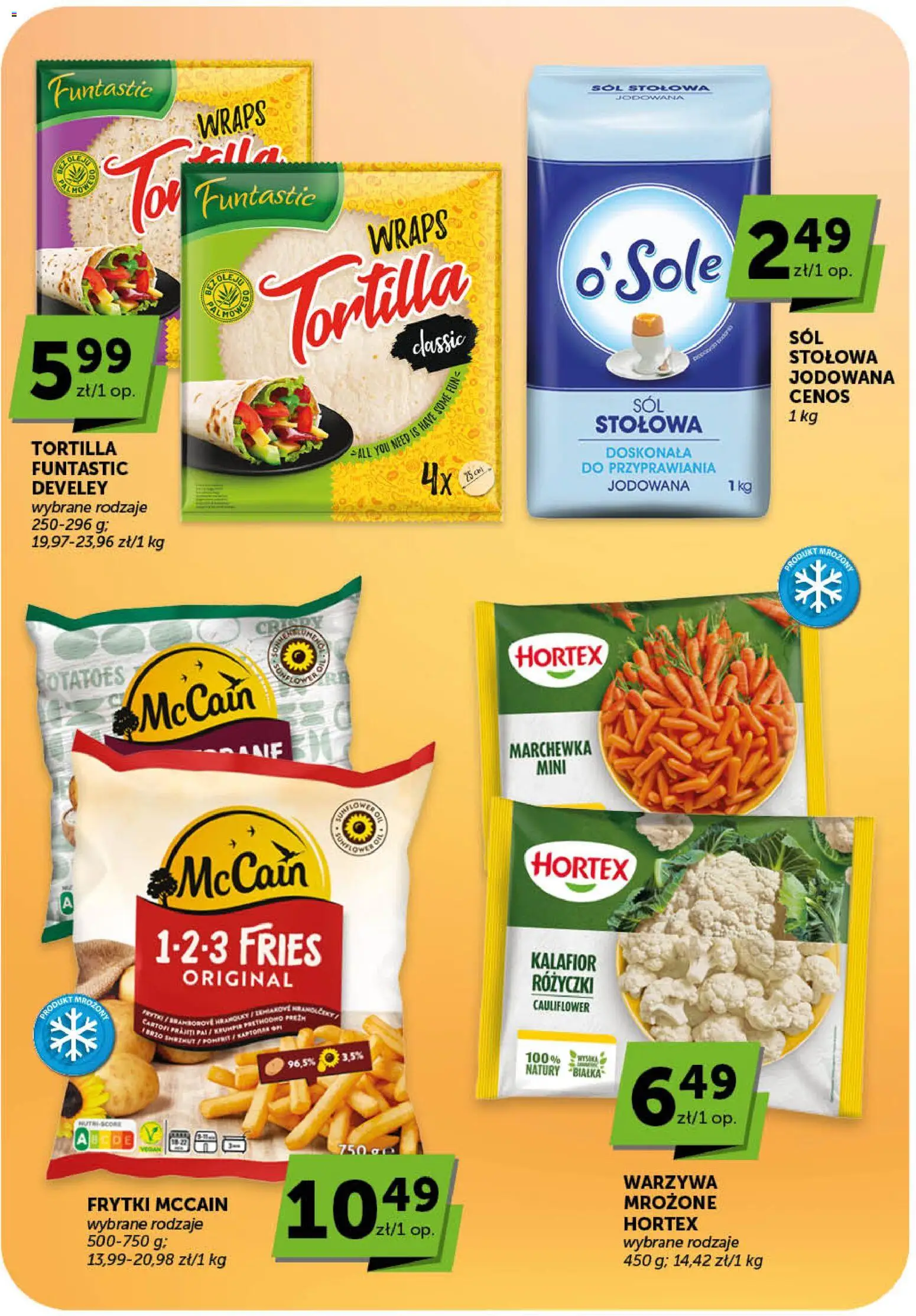 Euro Sklep gazetka - Minimarket od 14.05.2026 | Strona: 12 | Produkty: Kalafior, Frytki, Warzywa, Sól
