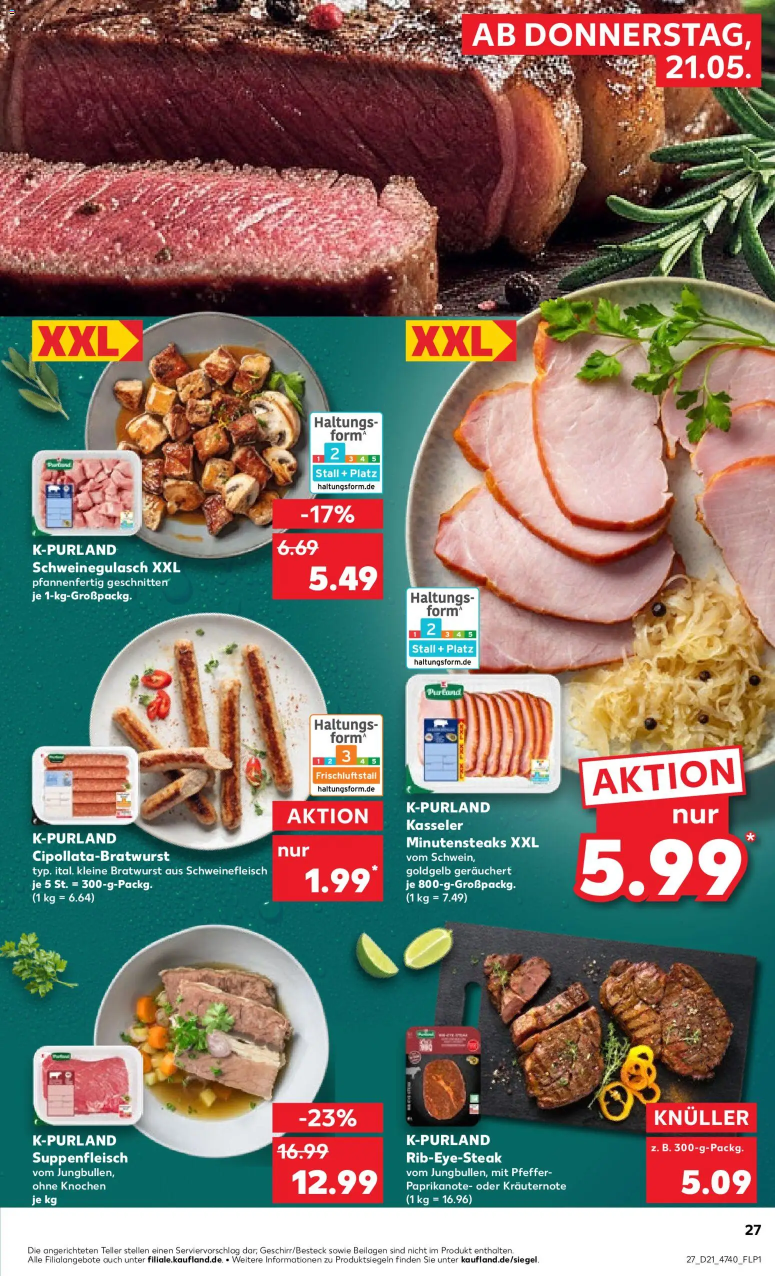 Kaufland Prospekt Hannover	 – gültig ab 21.05.2026 | Seite: 27 | Produkte: Bratwurst, Pfeffer, Suppenfleisch, Steak