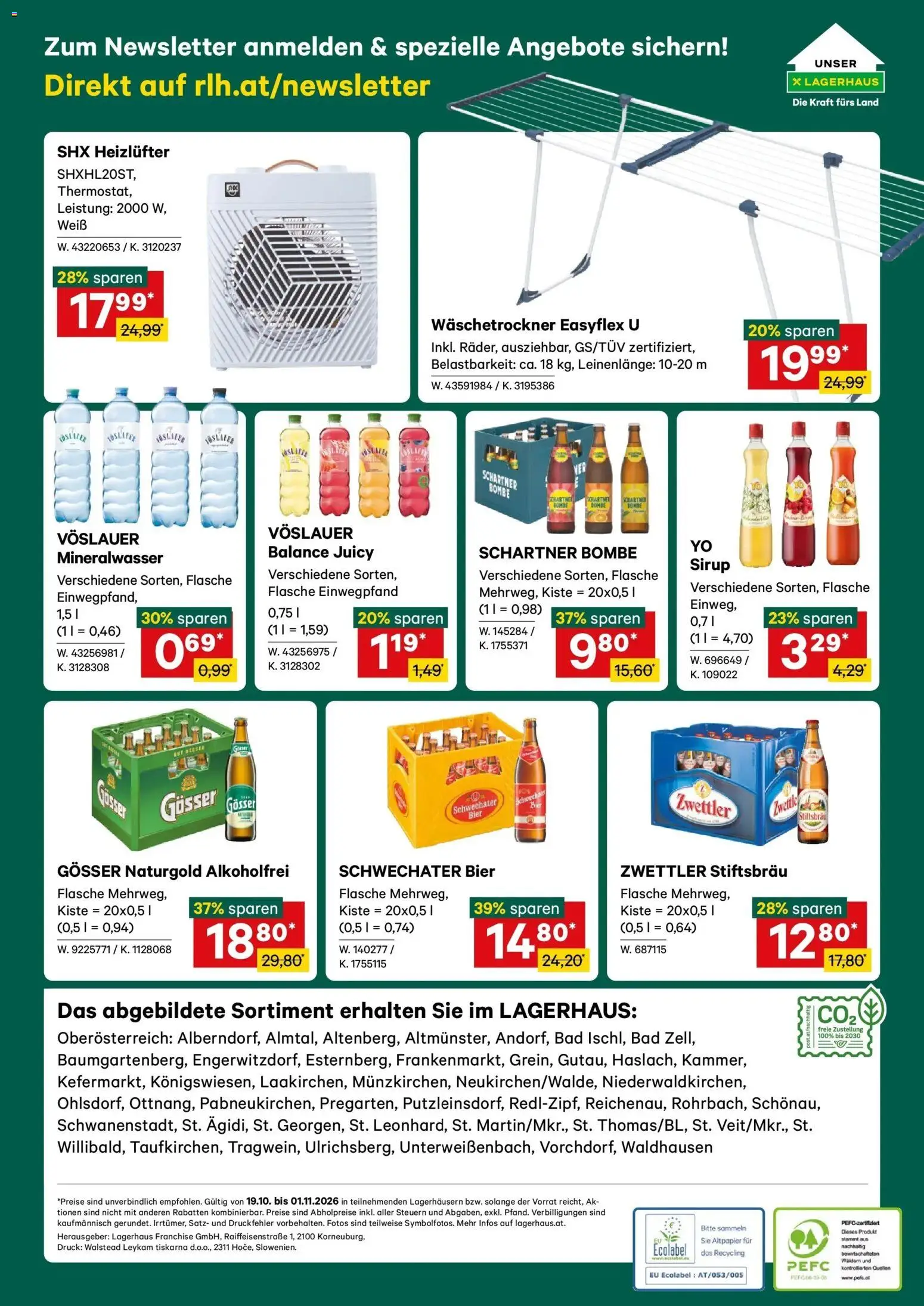 Lagerhaus Wochen Angebote gültig ab 19.10.2026 | Seite: 6 | Produkte: Mineralwasser, Bad, Bier