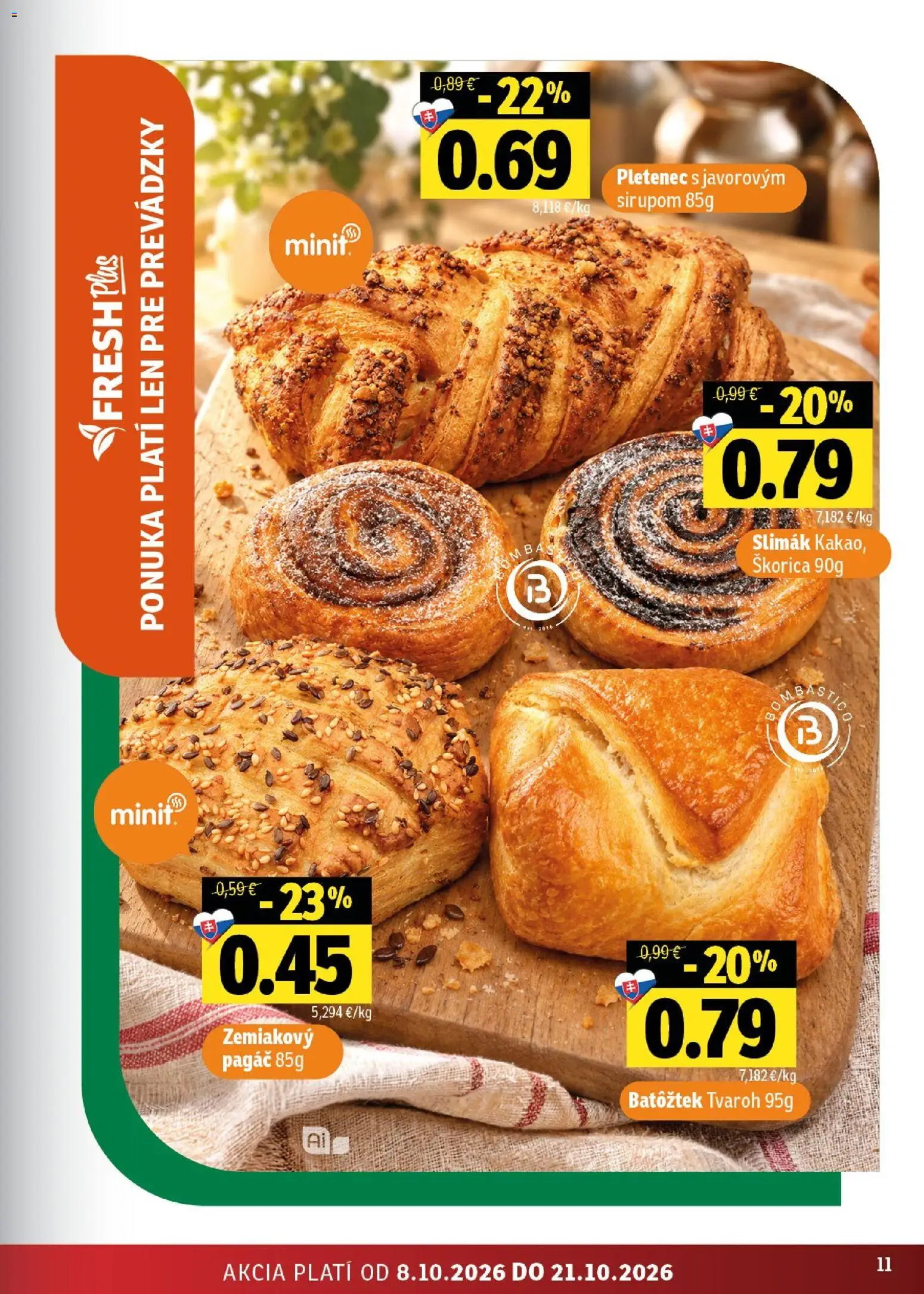 Nové Fresh akcie – leták je platný od 08.10.2026 | Strana: 11 | Produkty: Tvaroh
