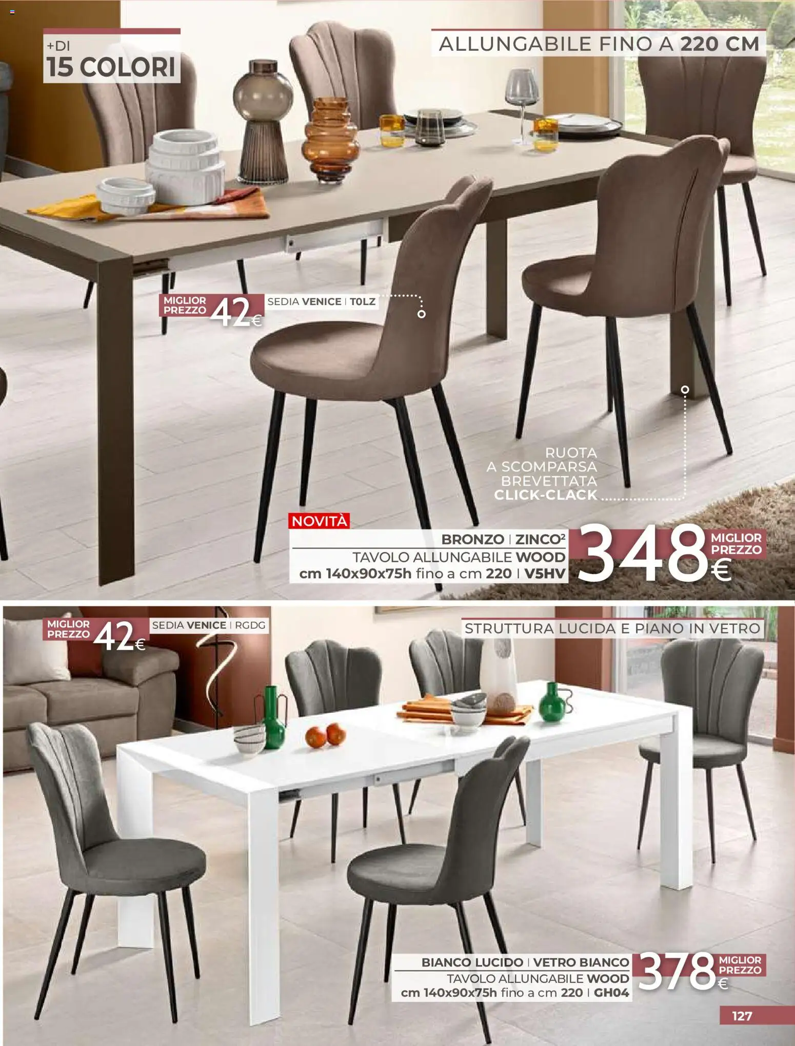 Volantino Mondo Convenienza del 01/09/2026 | Pagina: 129 | Prodotti: Tavolo, Sedia