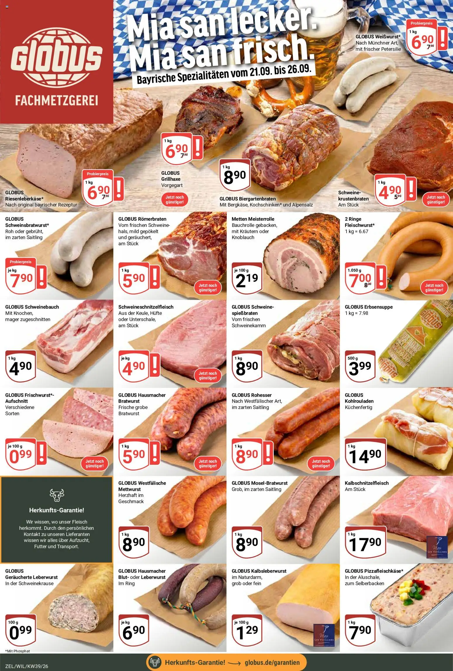 Globus Prospekt Zell – gültig ab 21.09.2026 | Seite: 11 | Produkte: Spezialitäten, Bratwurst, Krustenbraten, Knoblauch