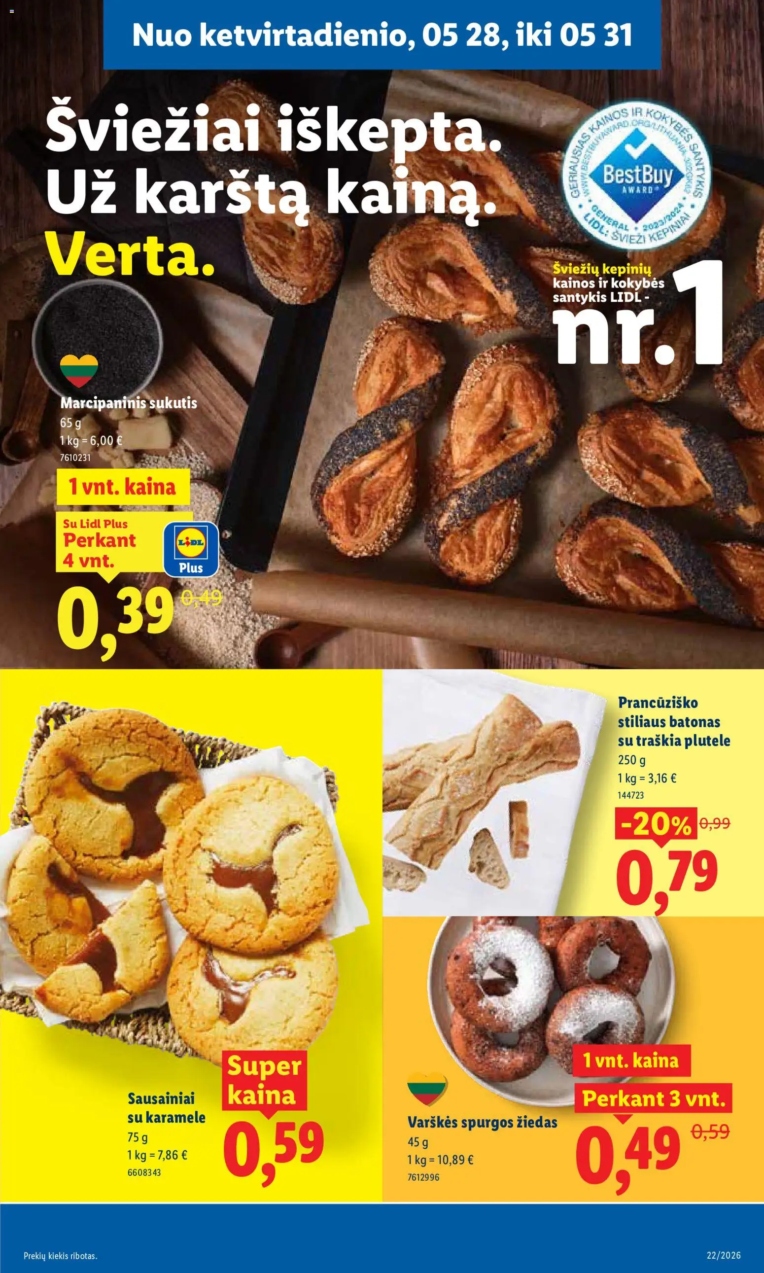 LIDL akcijos nuo 25.05.2026 | Puslapis: 27 | Prekių: Sausainiai, Batonas
