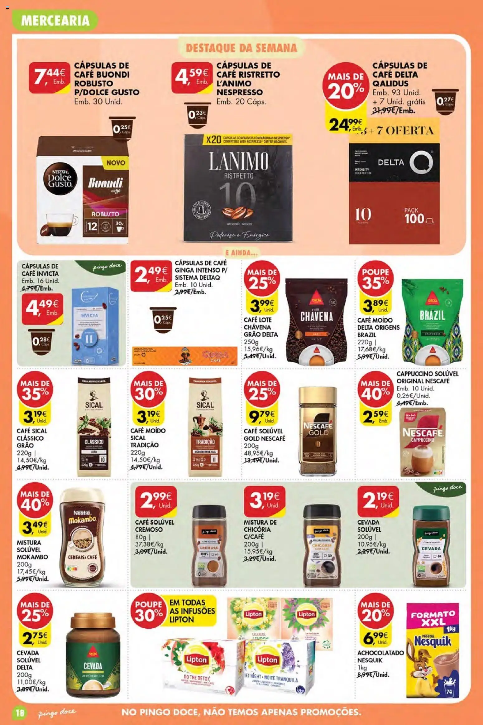 Pingo Doce Poupe Esta Semana Açores │ válido de 04.06.2026 | Página: 18 | Produtos: Café, Chocolate, Dolce gusto, Cereais
