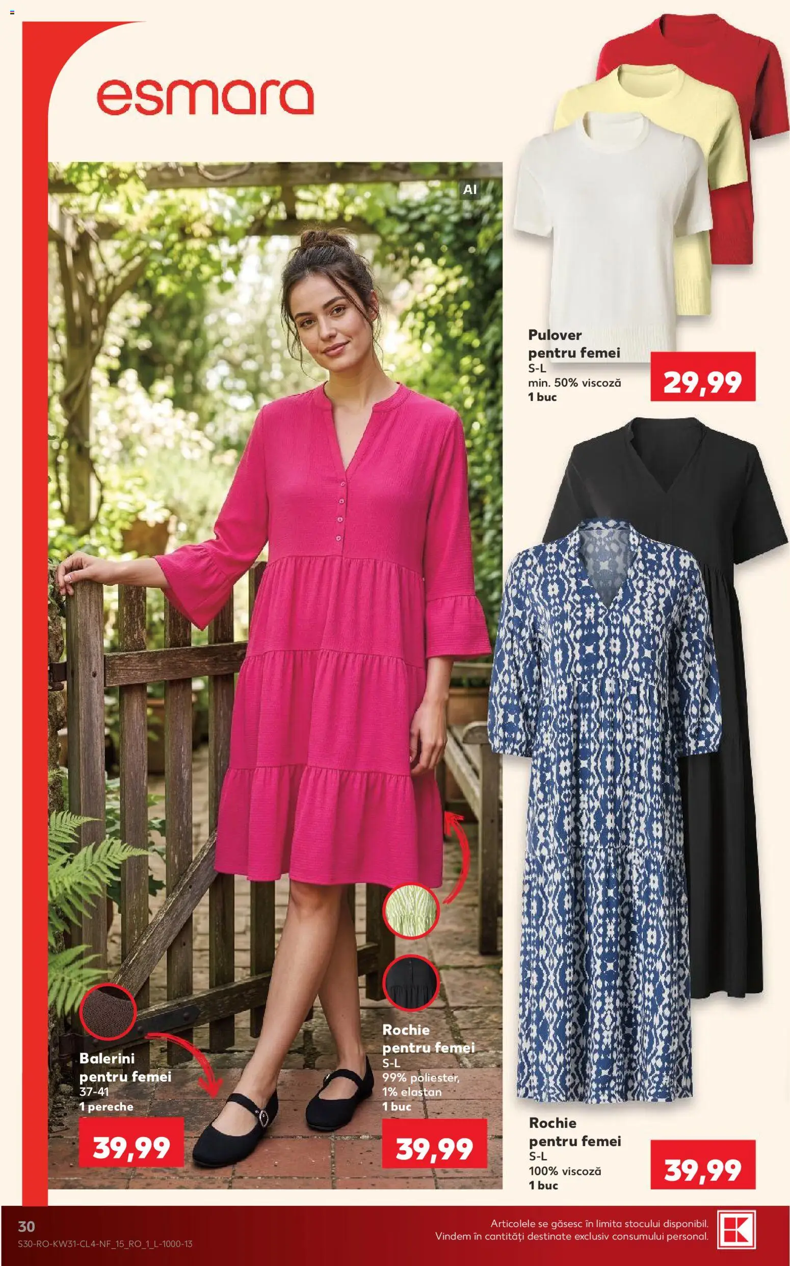 Noul catalog Kaufland – valabil de la 29.07.2026 | Pagină: 30 | Produse: Rochie, Pulover, Balerini
