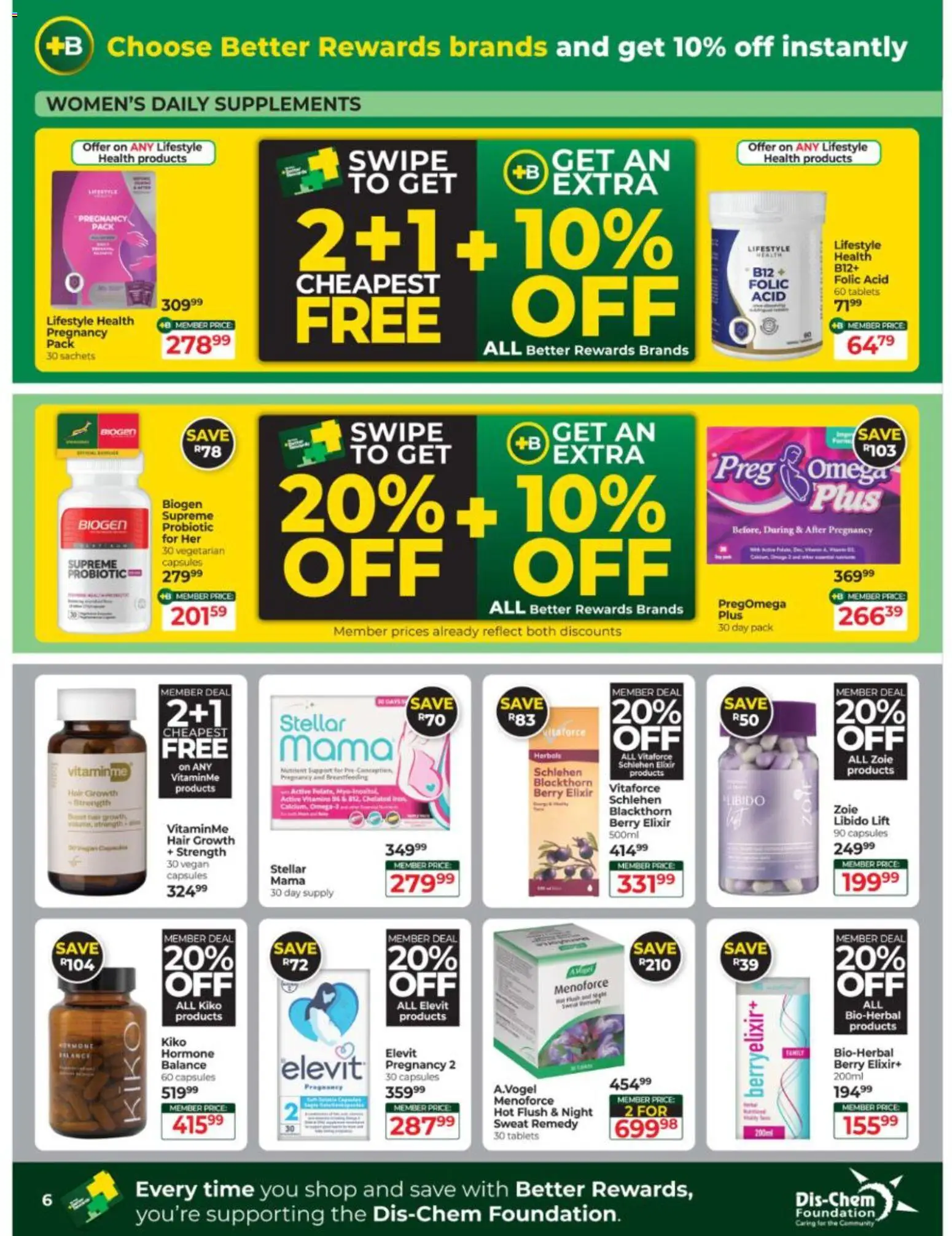 New Dis-Chem catalogue – valid from 15/09/2026 | Page: 6 | Products: Iron, Foundation, Supplements