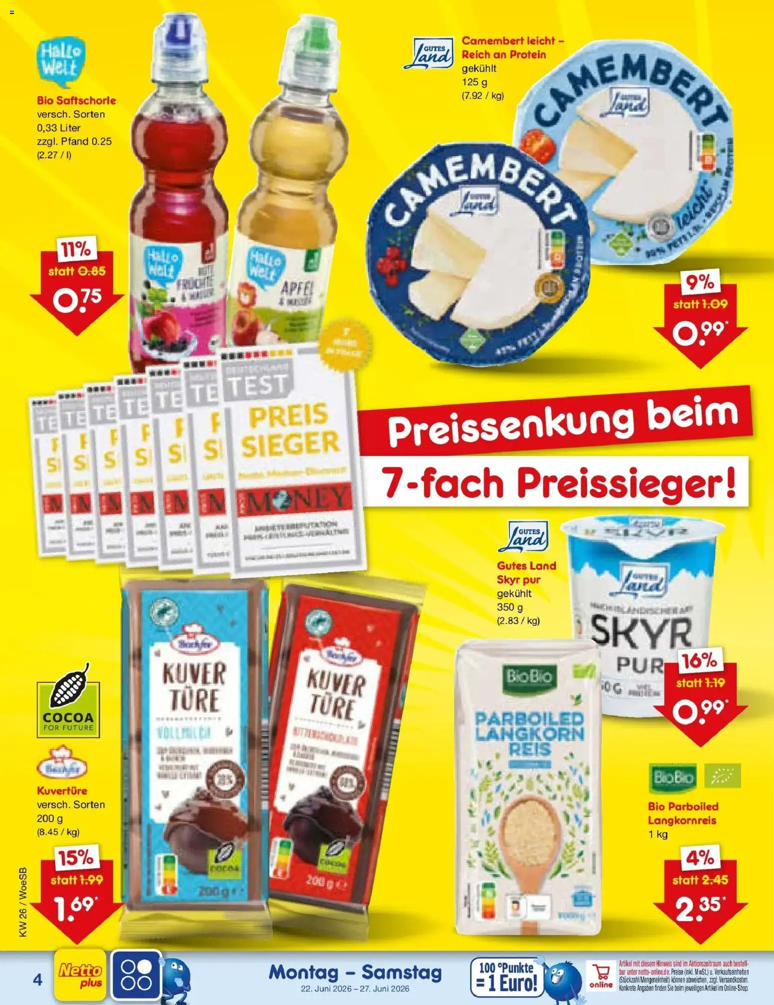 Netto Marken-Discount Prospekt Katzweiler – gültig ab 22.06.2026 | Seite: 4 | Produkte: Äpfel, Skyr, Reis