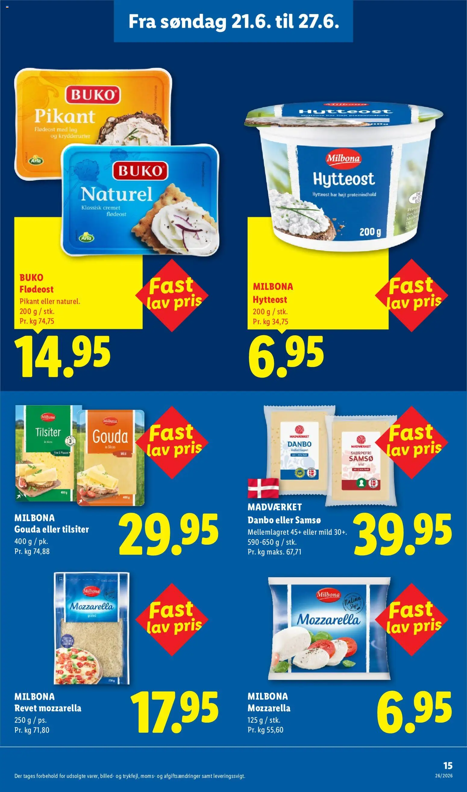 Lidl tilbudsavis – gyldig fra 21/06/2026 | Side: 31 | Produkter: Hytteost, Løg, Flødeost, Mozzarella